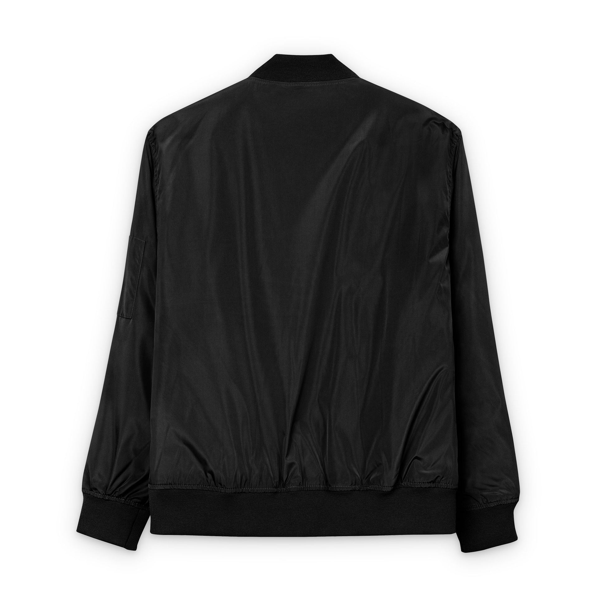 Plain black water-resistant jacket with smooth matte texture