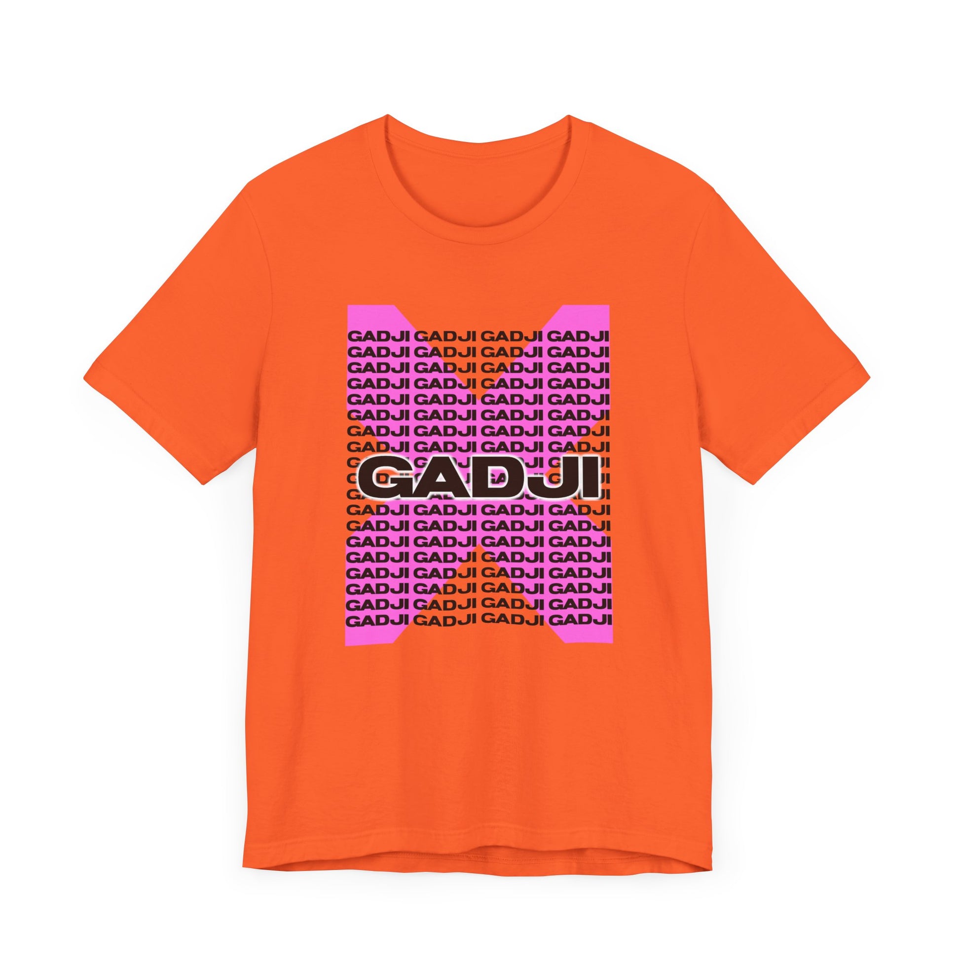 GADJI logo tee with distressed text effect on breathable cotton fabric.