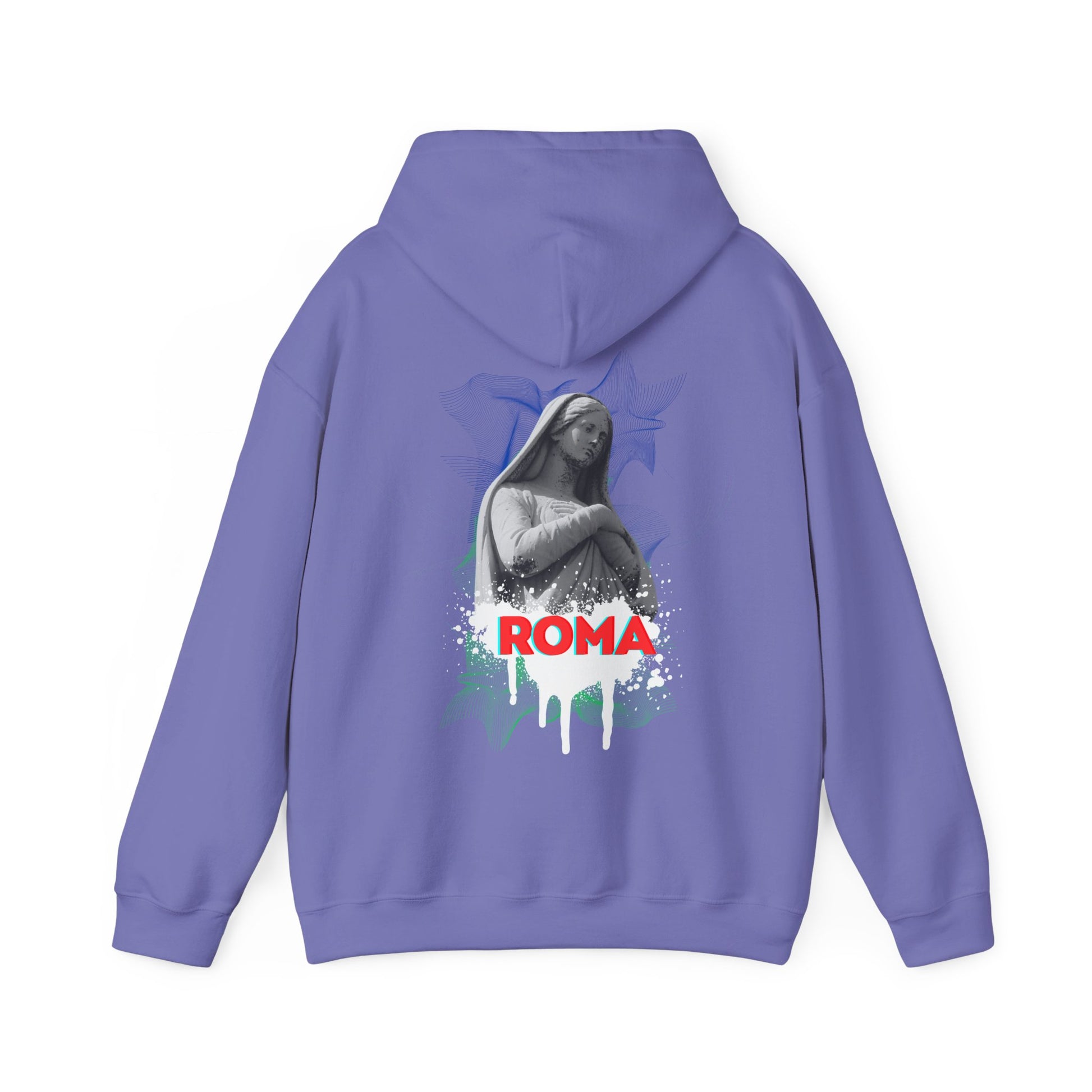 light blue back hoodie woman sketch roma design