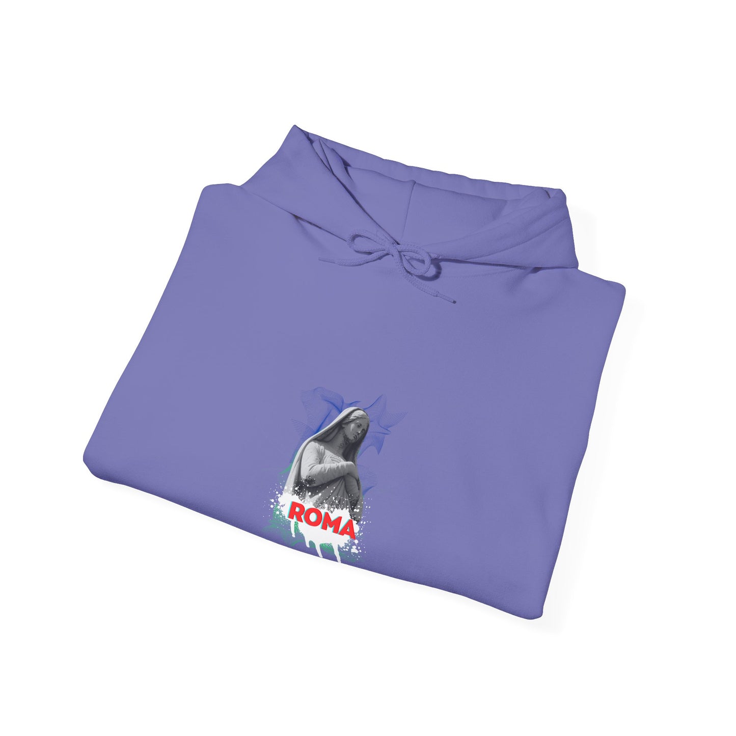 light blue folded hoodie roma design