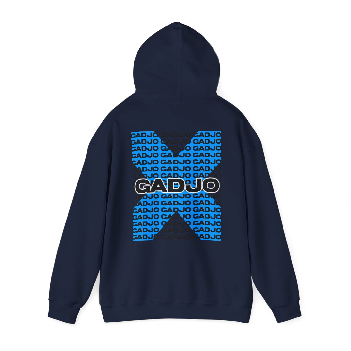 Cozy hoodie with bold block lettering spelling “GADJO” — a proud, powerful design.

