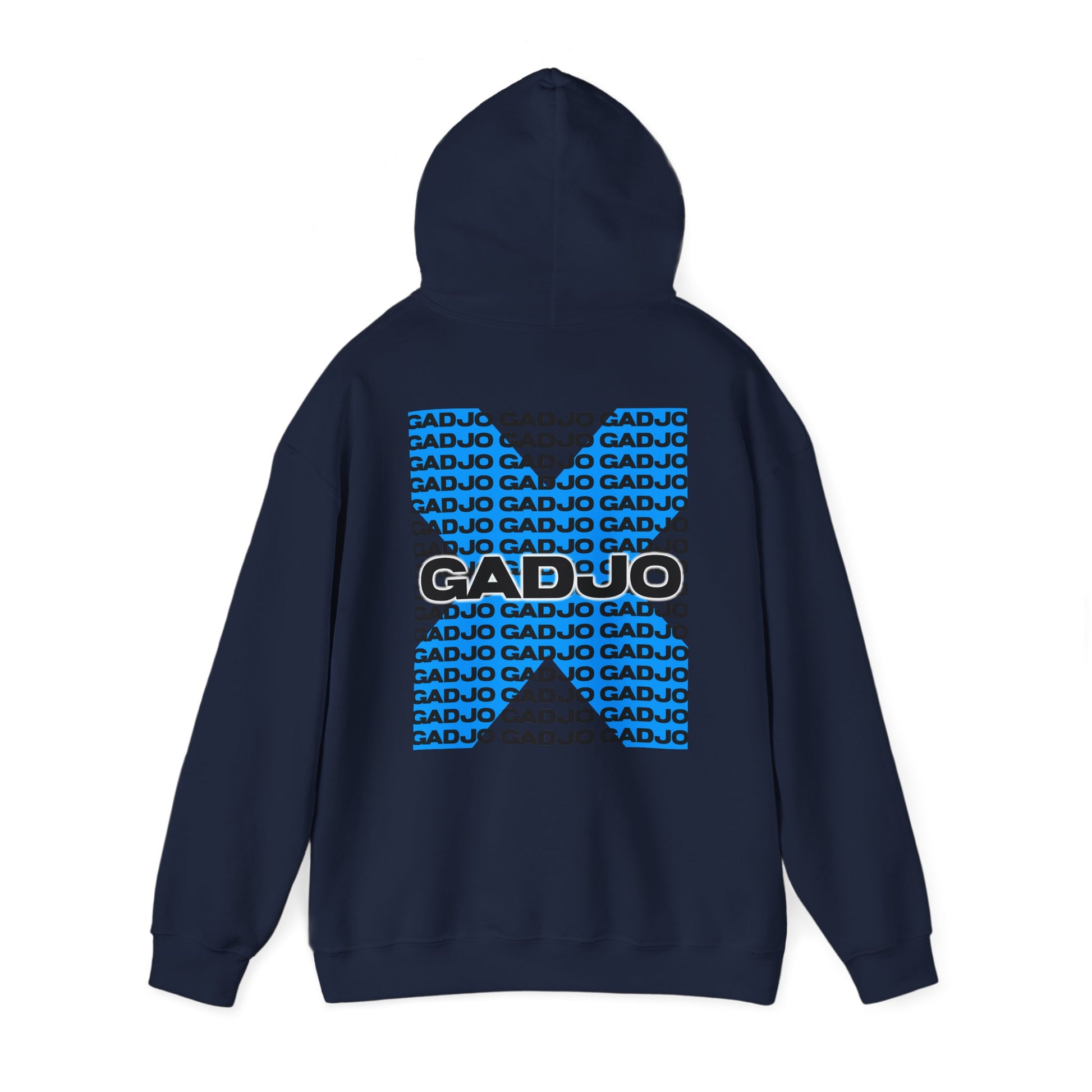 Cozy hoodie with bold block lettering spelling “GADJO” — a proud, powerful design.

