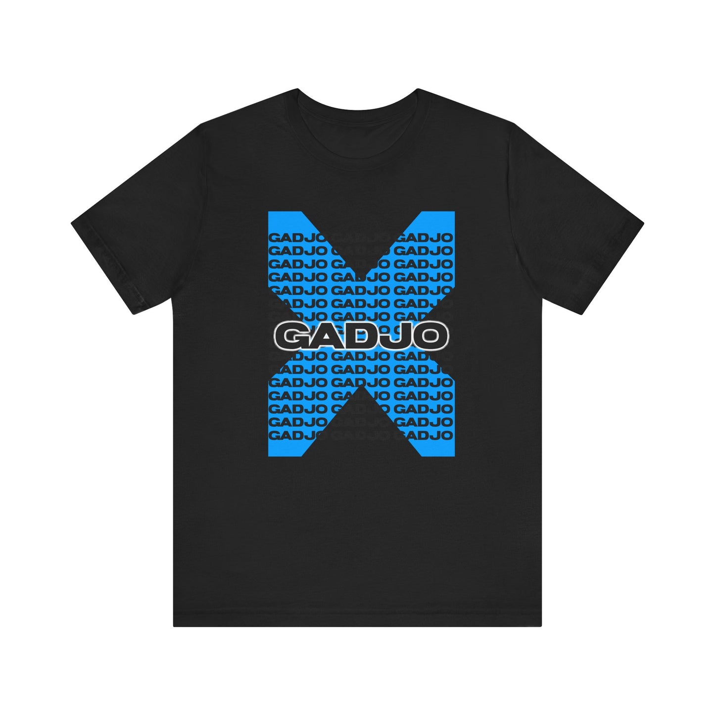Casual short sleeve tee with GADJO lettering printed in a handwritten, expressive style.