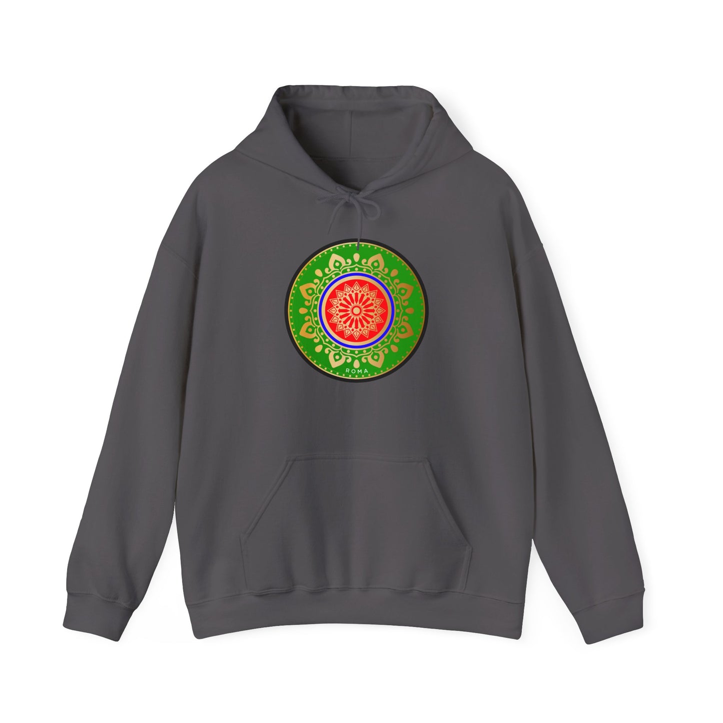 Gray front hoodie szukar roma sketch  and circle designwhite color