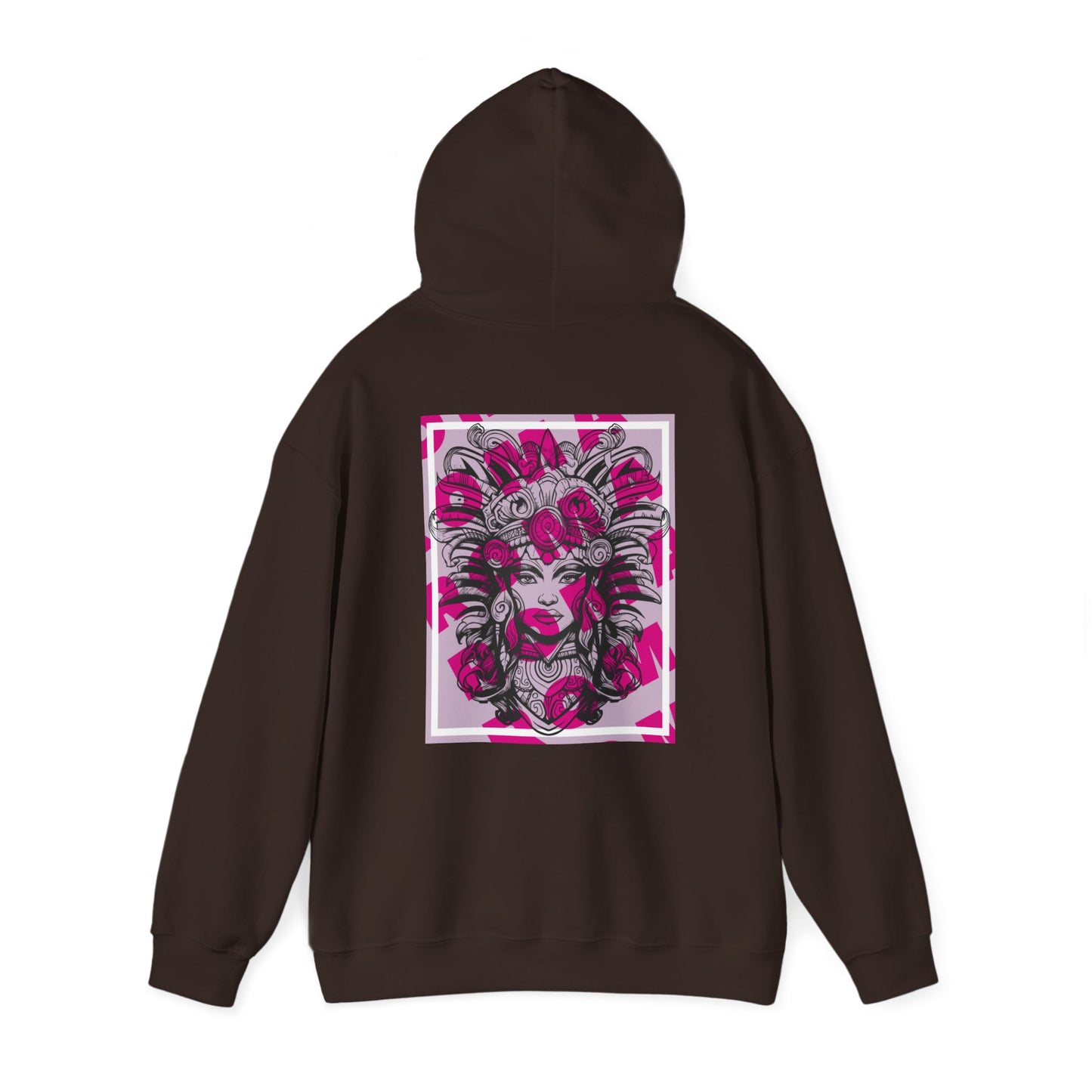 Close-up portrait of a girl printed on a hoodie, blending realism and stylized art.


