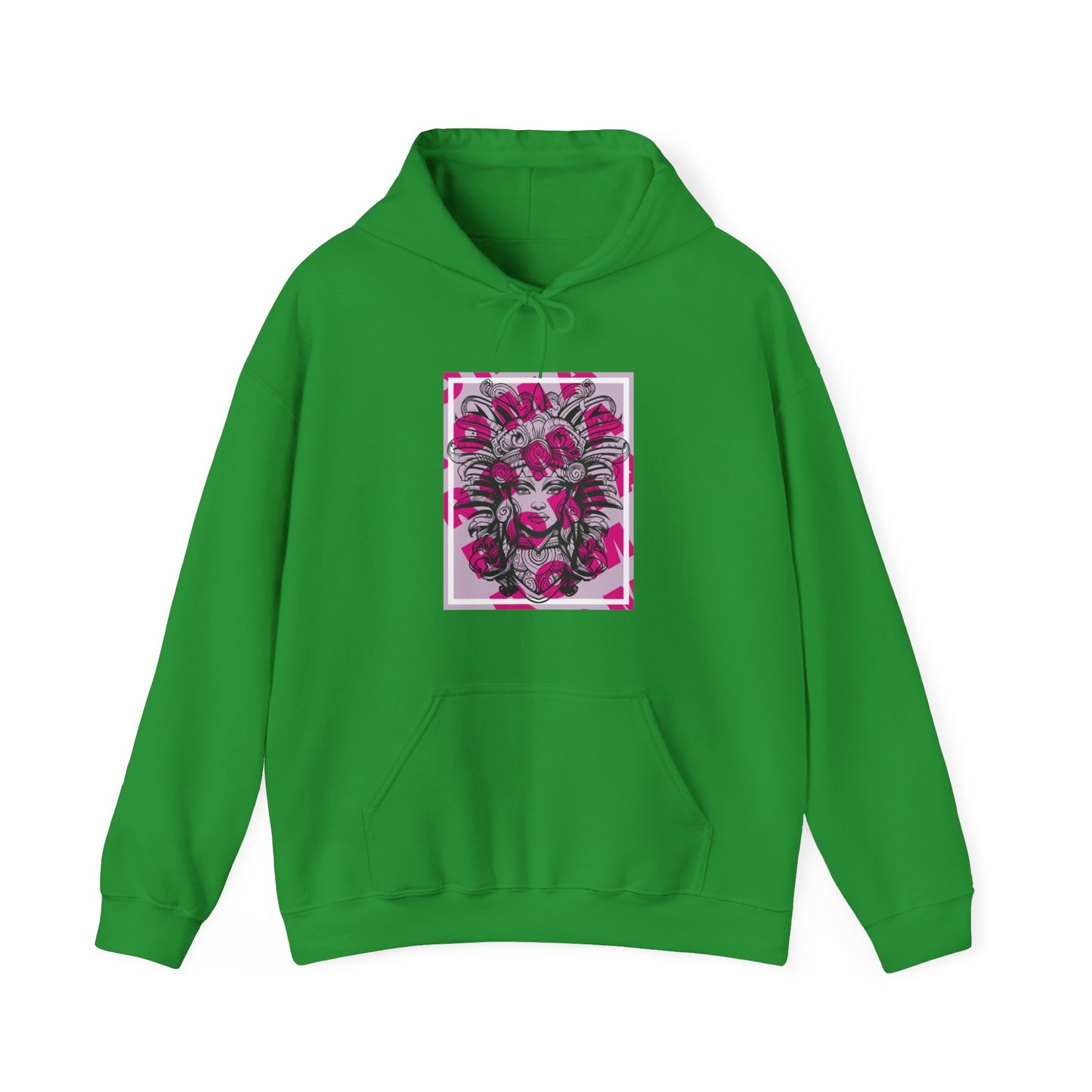Urban-style hoodie with expressive close-up girl face art, fusing texture and attitude.


