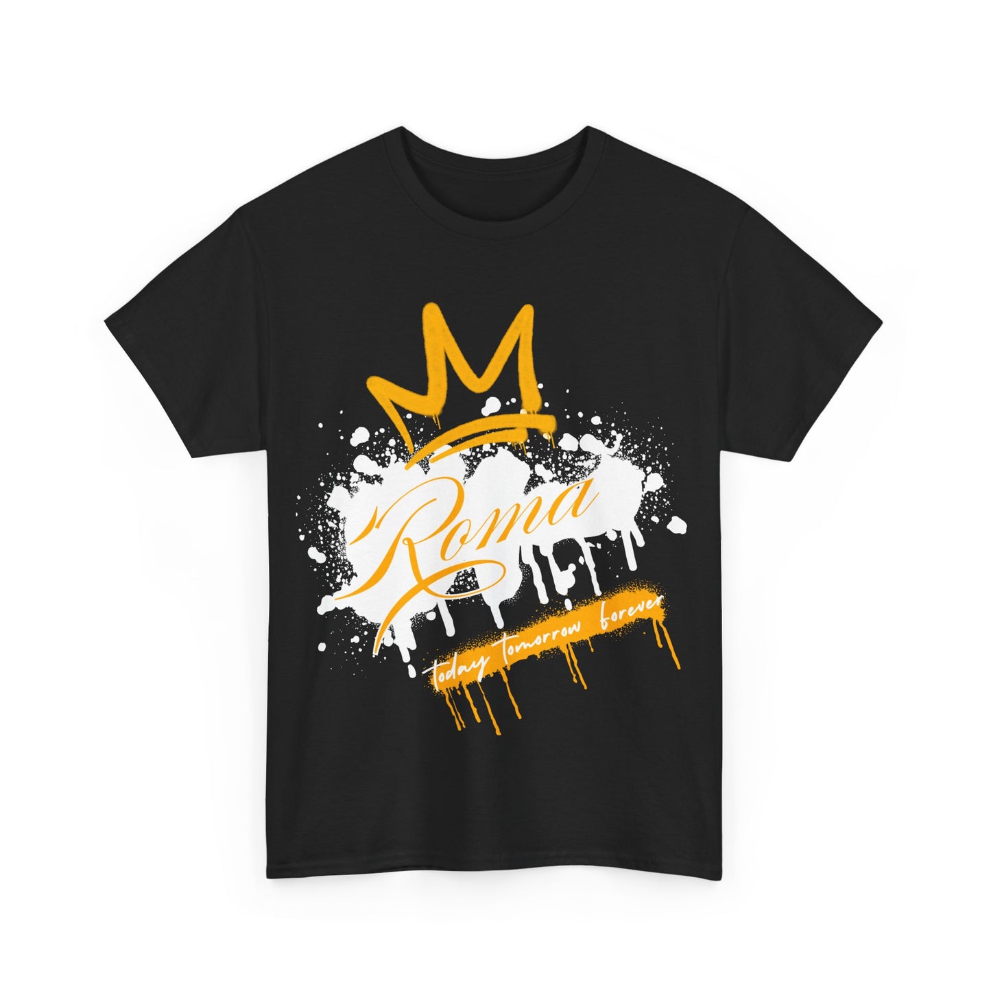 black t-shirt tee front crown sketch roma design