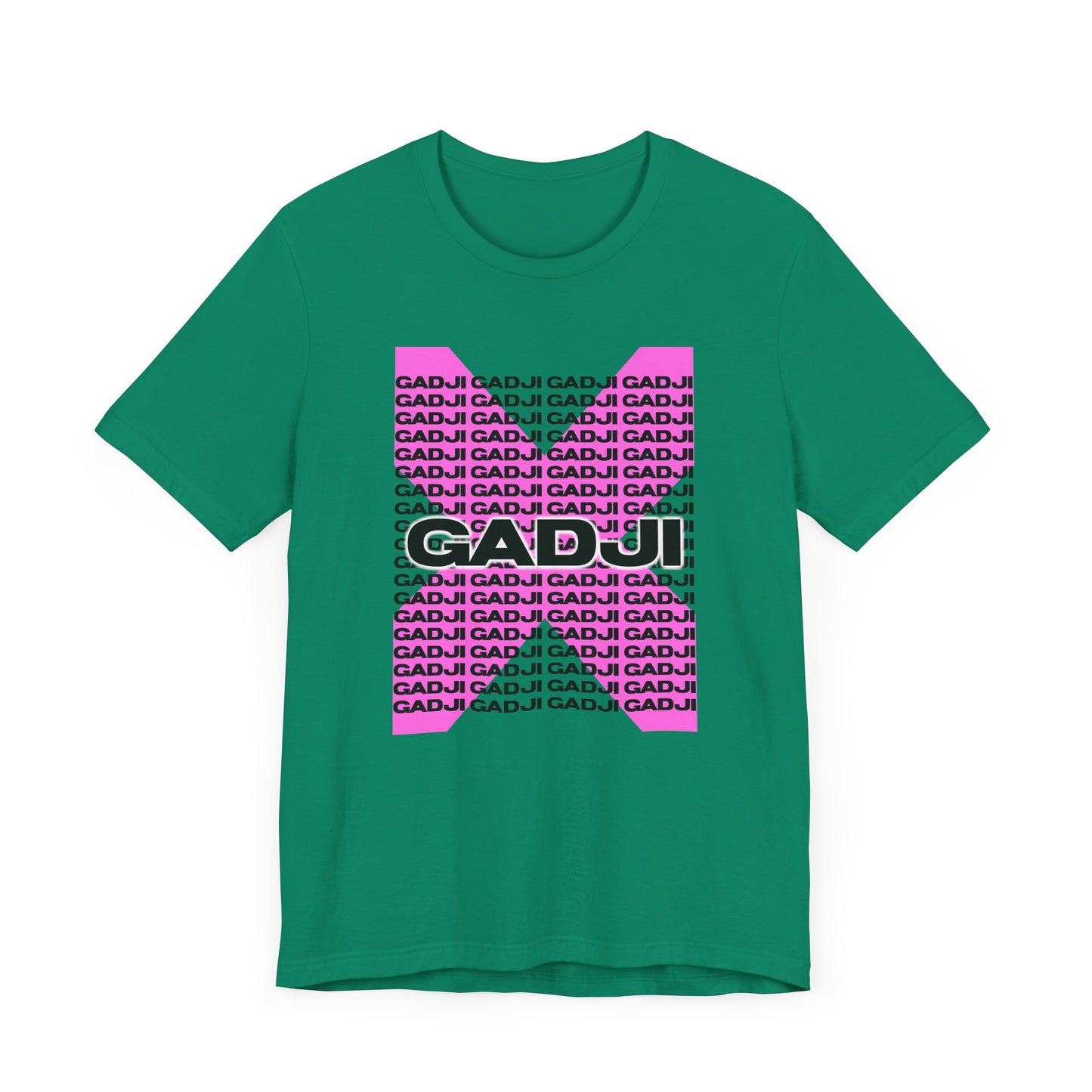 Short sleeve shirt with GADJI text integrated into a circular Roman shield design.