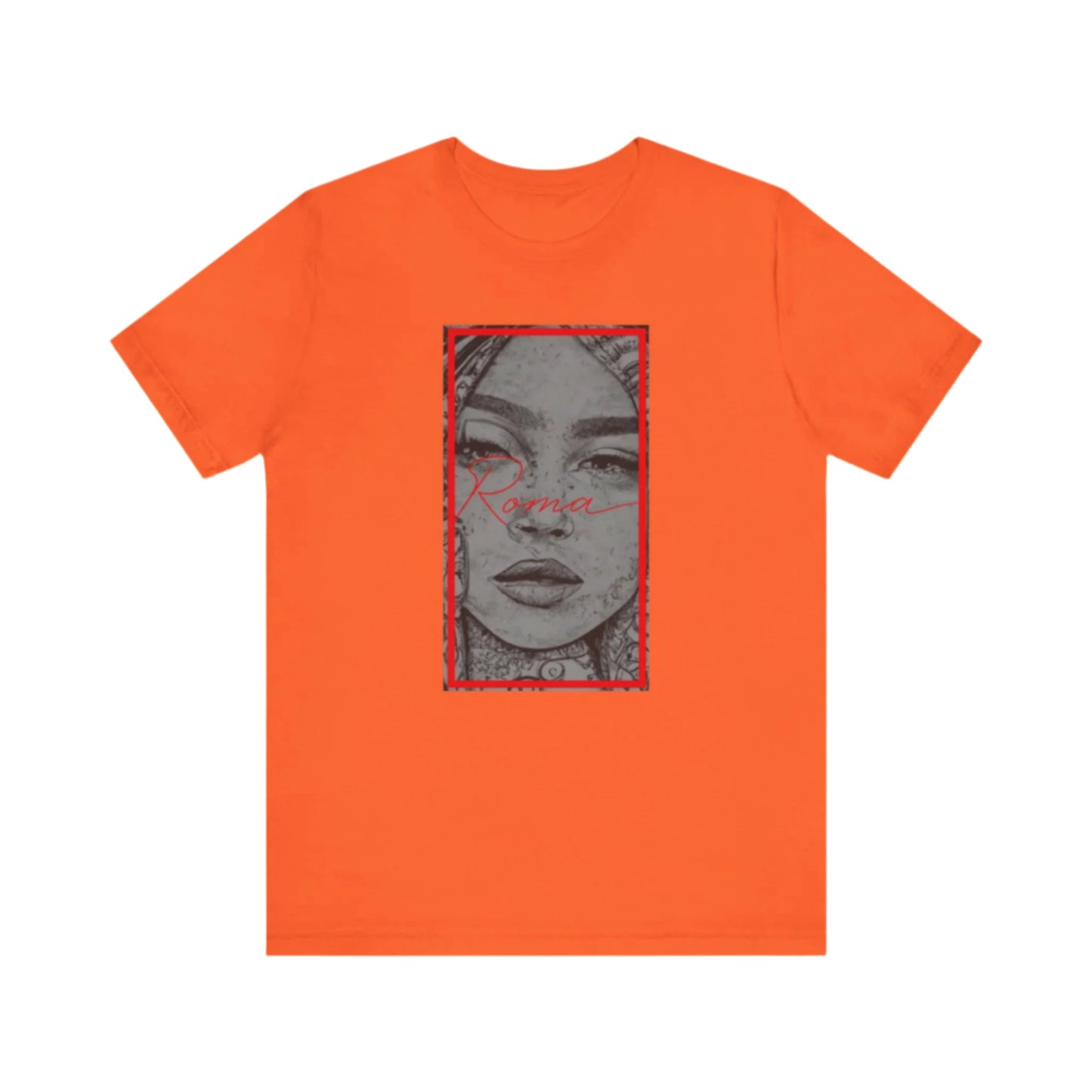 Illustrated t-shirt showing a confident girl’s face with natural curls, hoop earrings, and the word 'Strength' below.