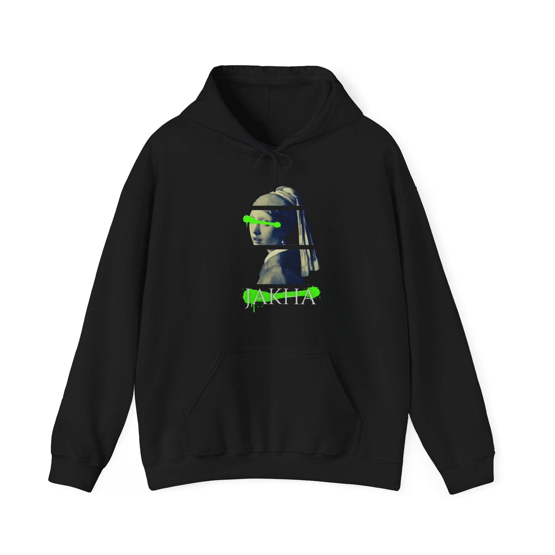 Roma-inspired hoodie showcasing a close-up graphic of a girl, blending tradition and modern street style.

