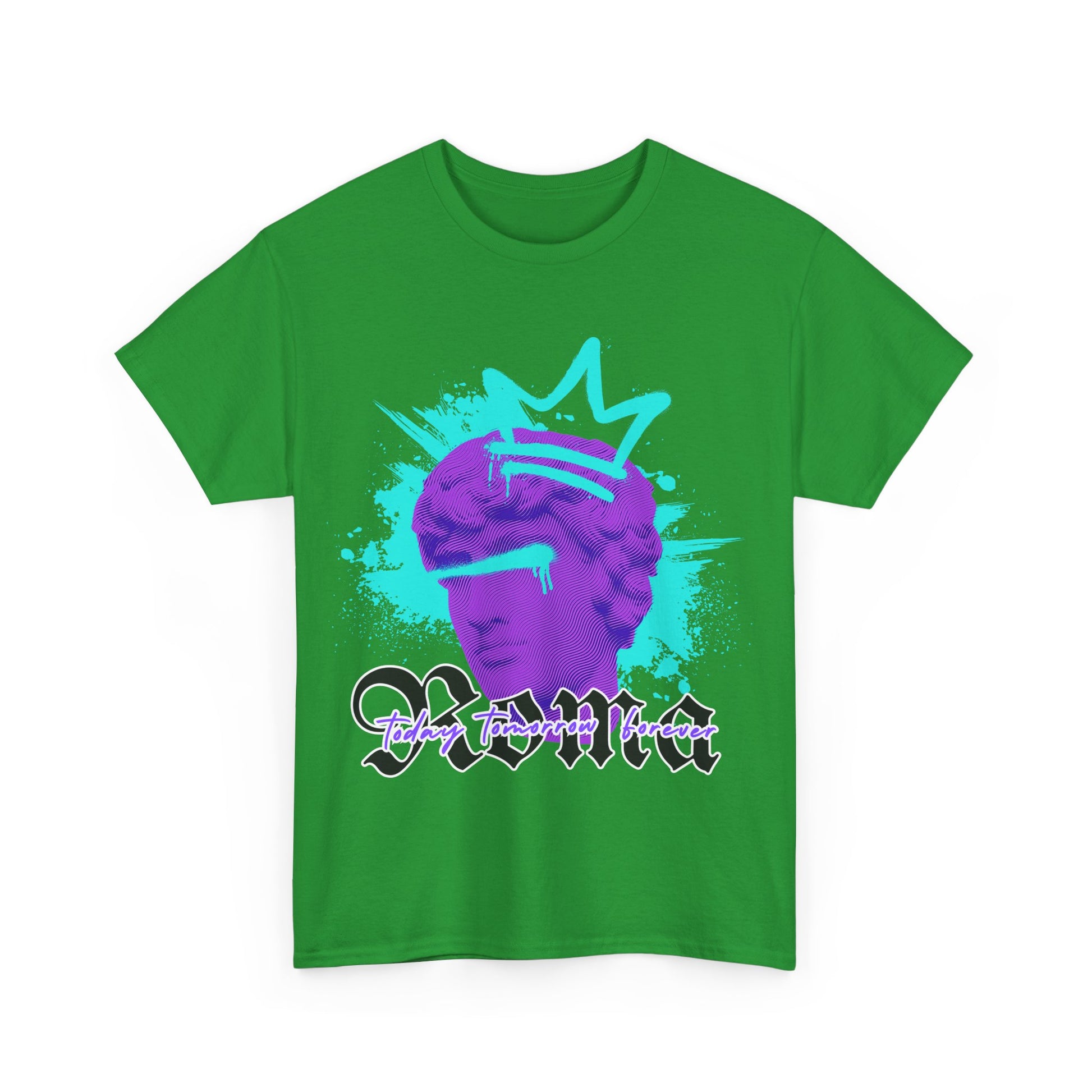 green t-shirt tee front crown sketch roma design