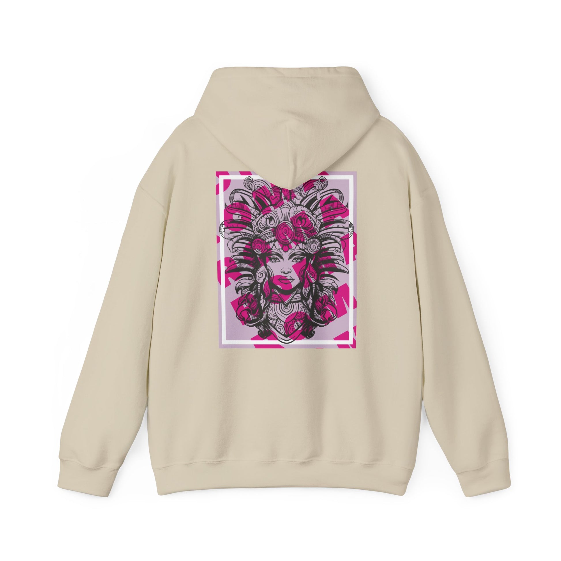 Artistic close-up of a girl’s face on a hoodie, focusing on delicate features and soft light.


