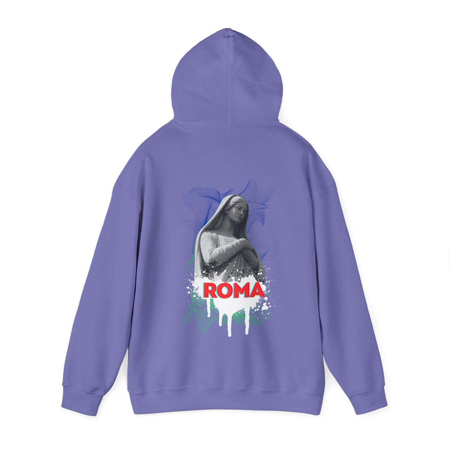 light blue back hoodie woman sketch roma design
