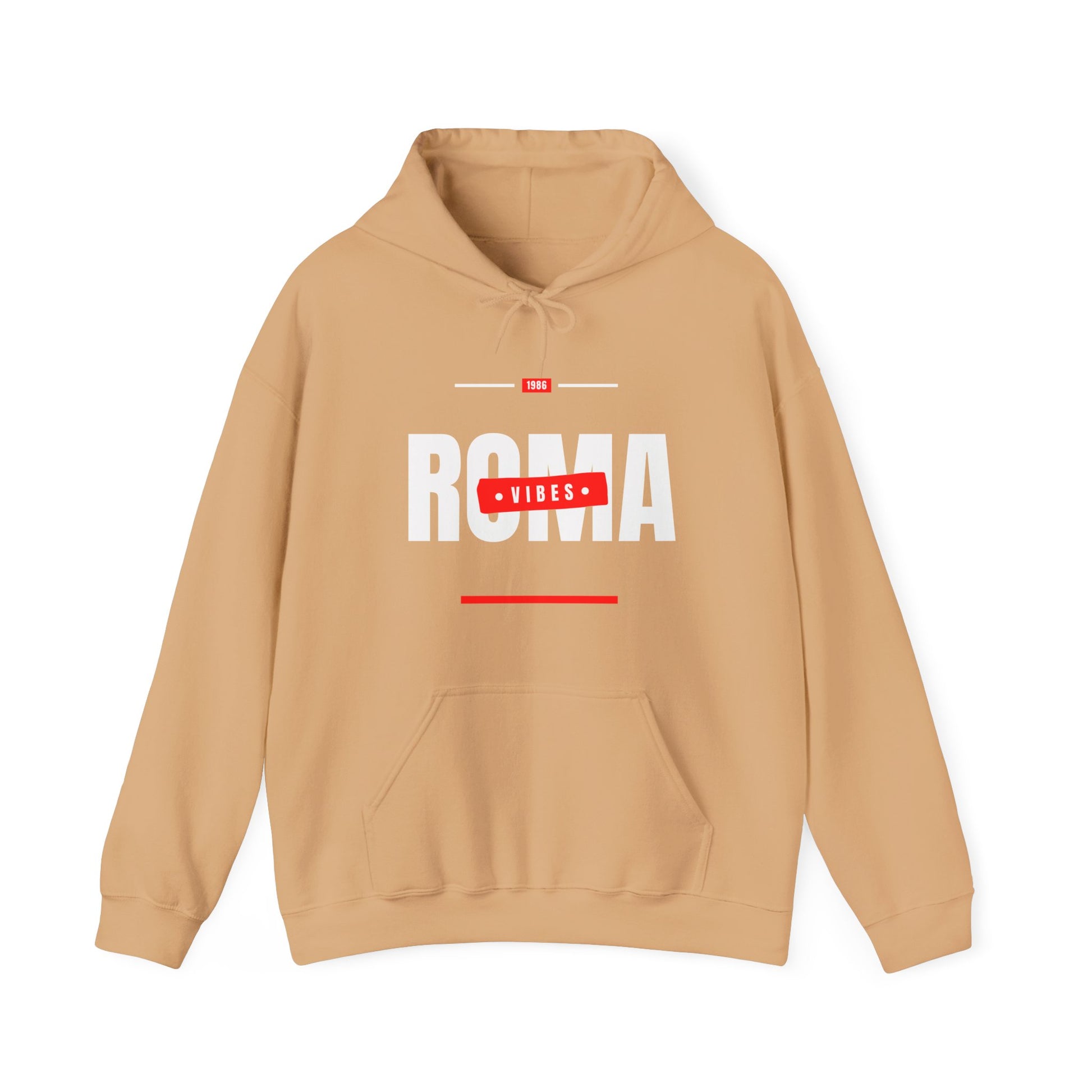 mustard yellow front hoodie roma design