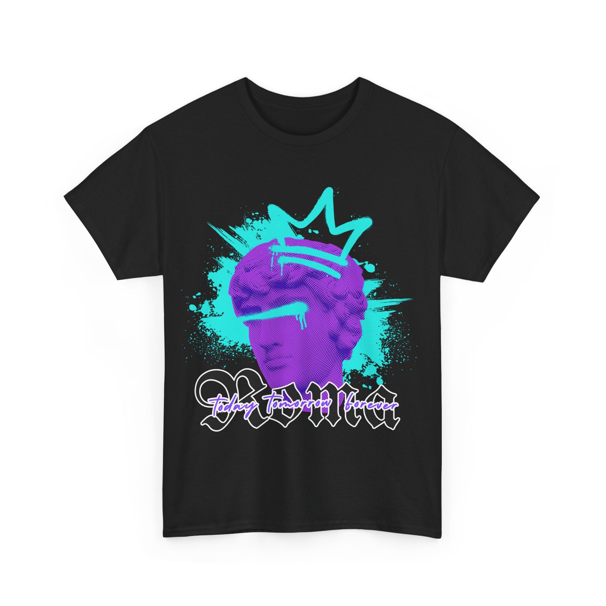 black t-shirt tee front crown sketch roma design