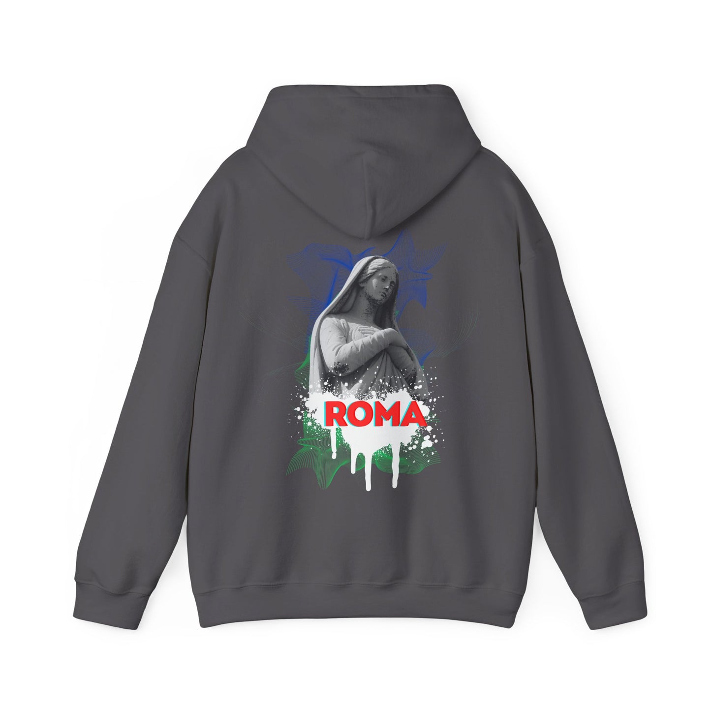 dark green  back hoodie woman sketch roma design