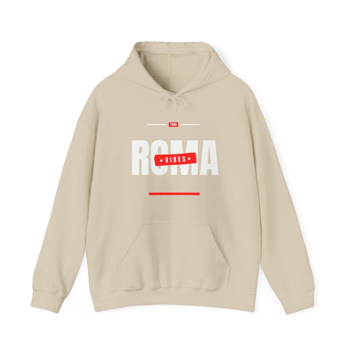 dirty white front hoodie roma design