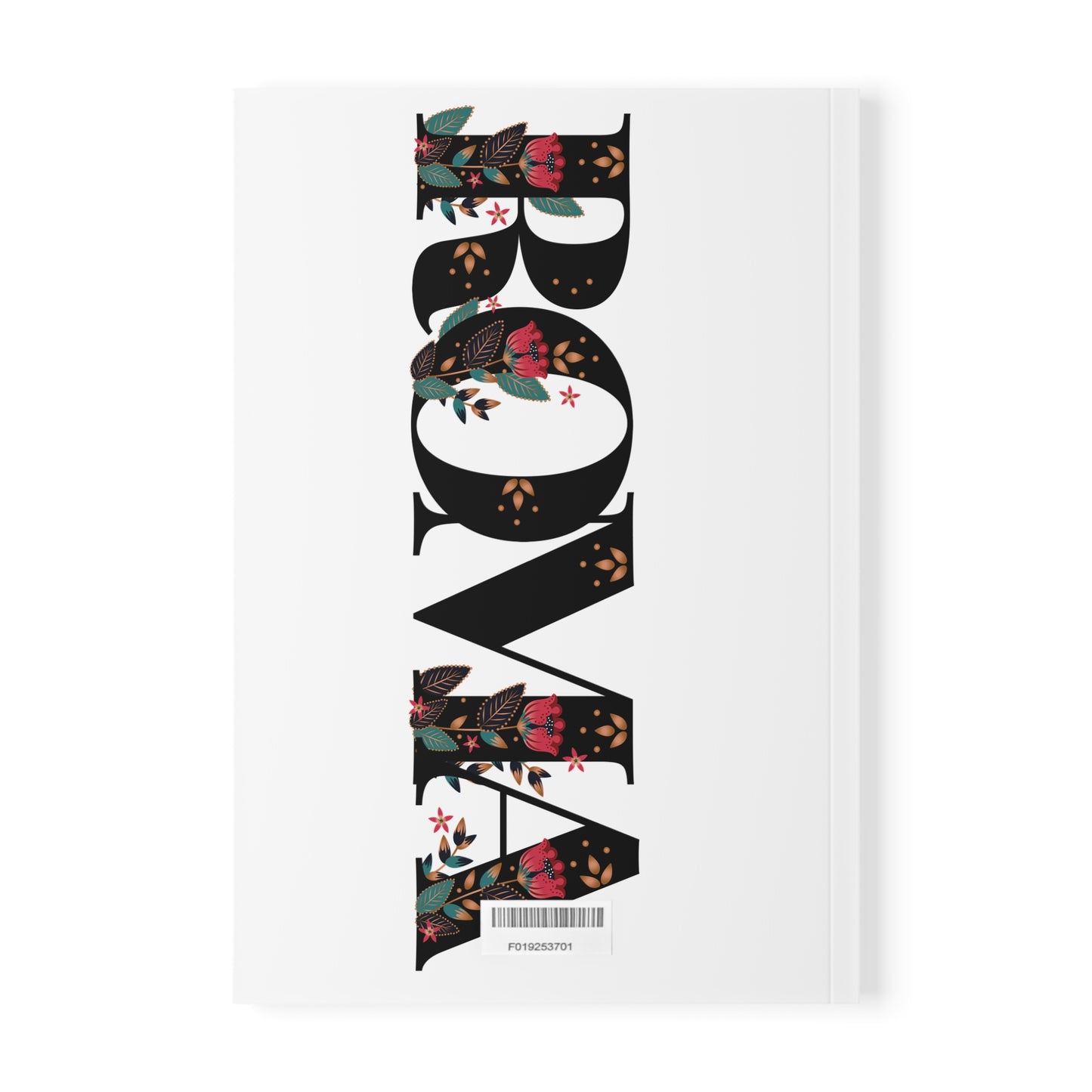 Elegant journal design with bold, vertical ROMA text—ideal for journaling or sketching.