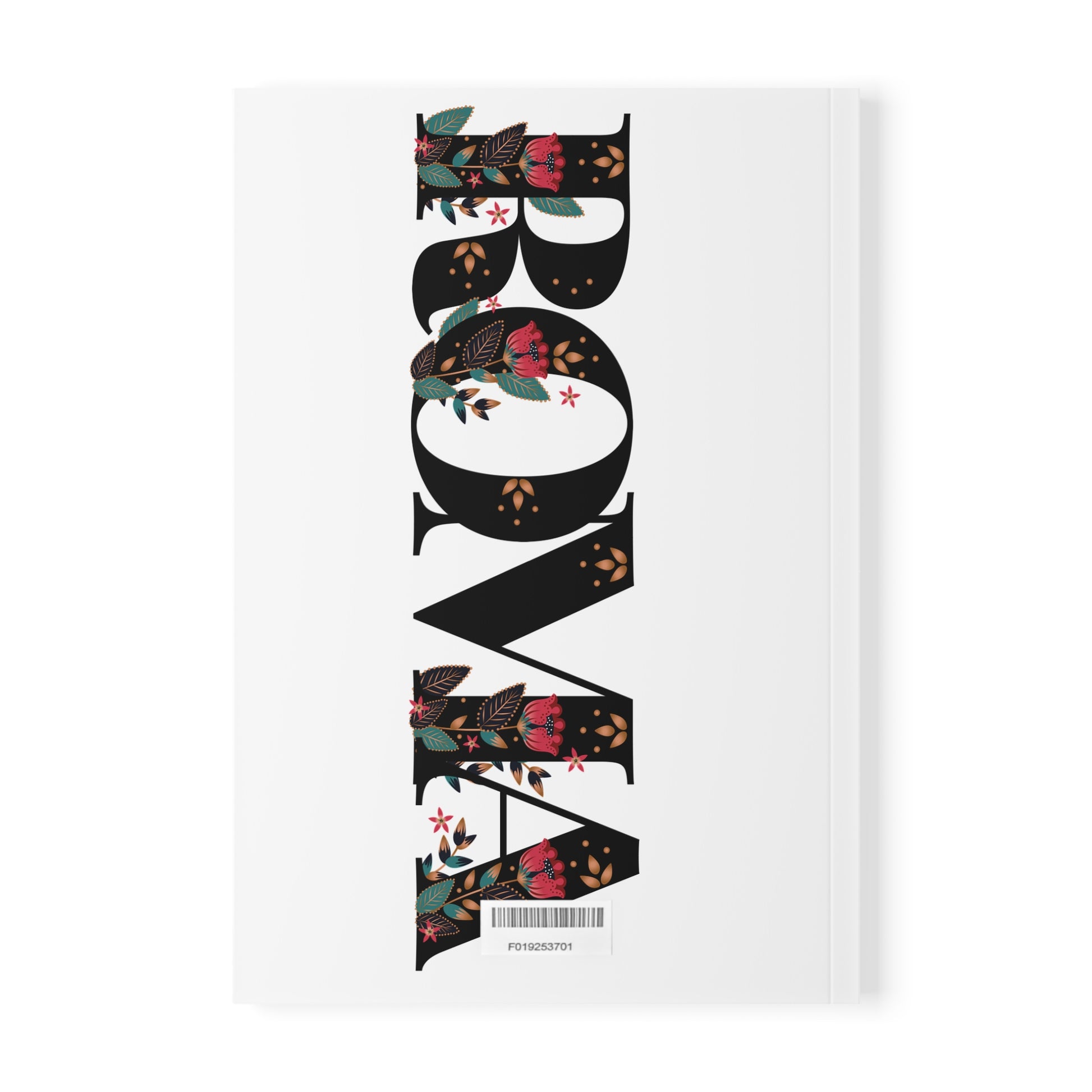 Elegant journal design with bold, vertical ROMA text—ideal for journaling or sketching.