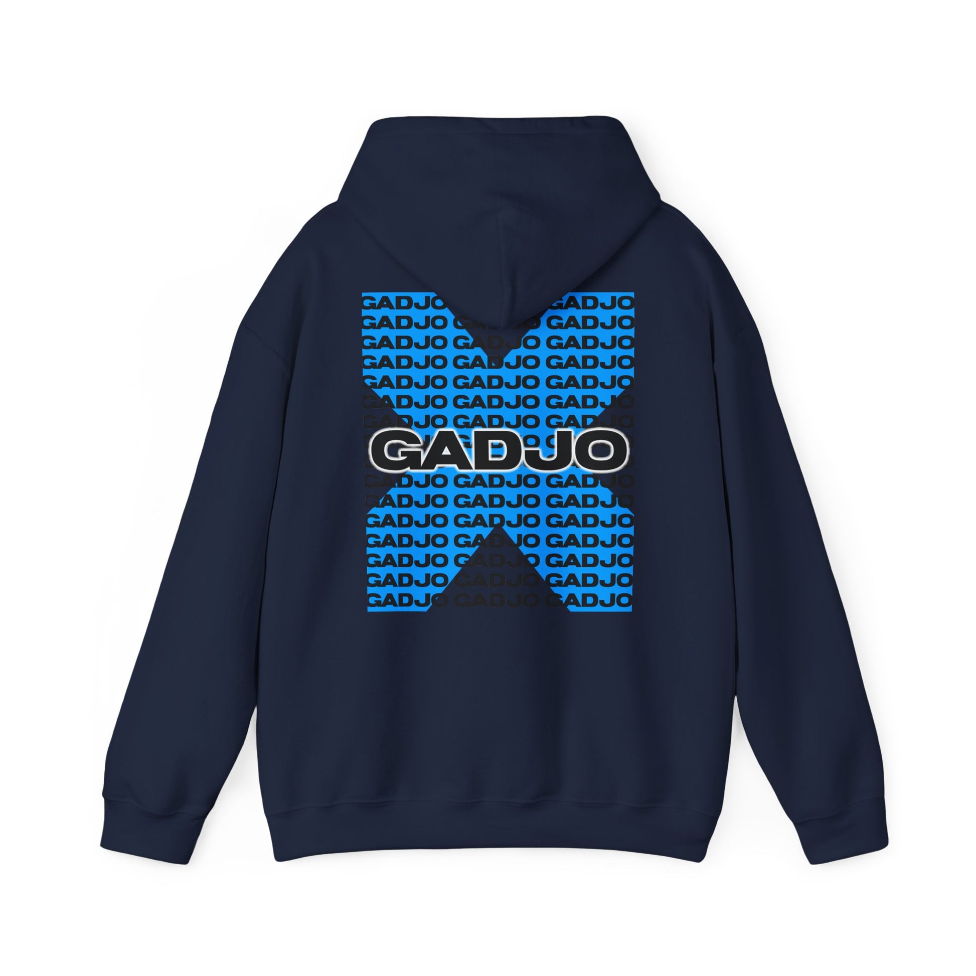 Classic hoodie silhouette with distressed-style “GADJO” print, offering a vintage streetwear vibe.

