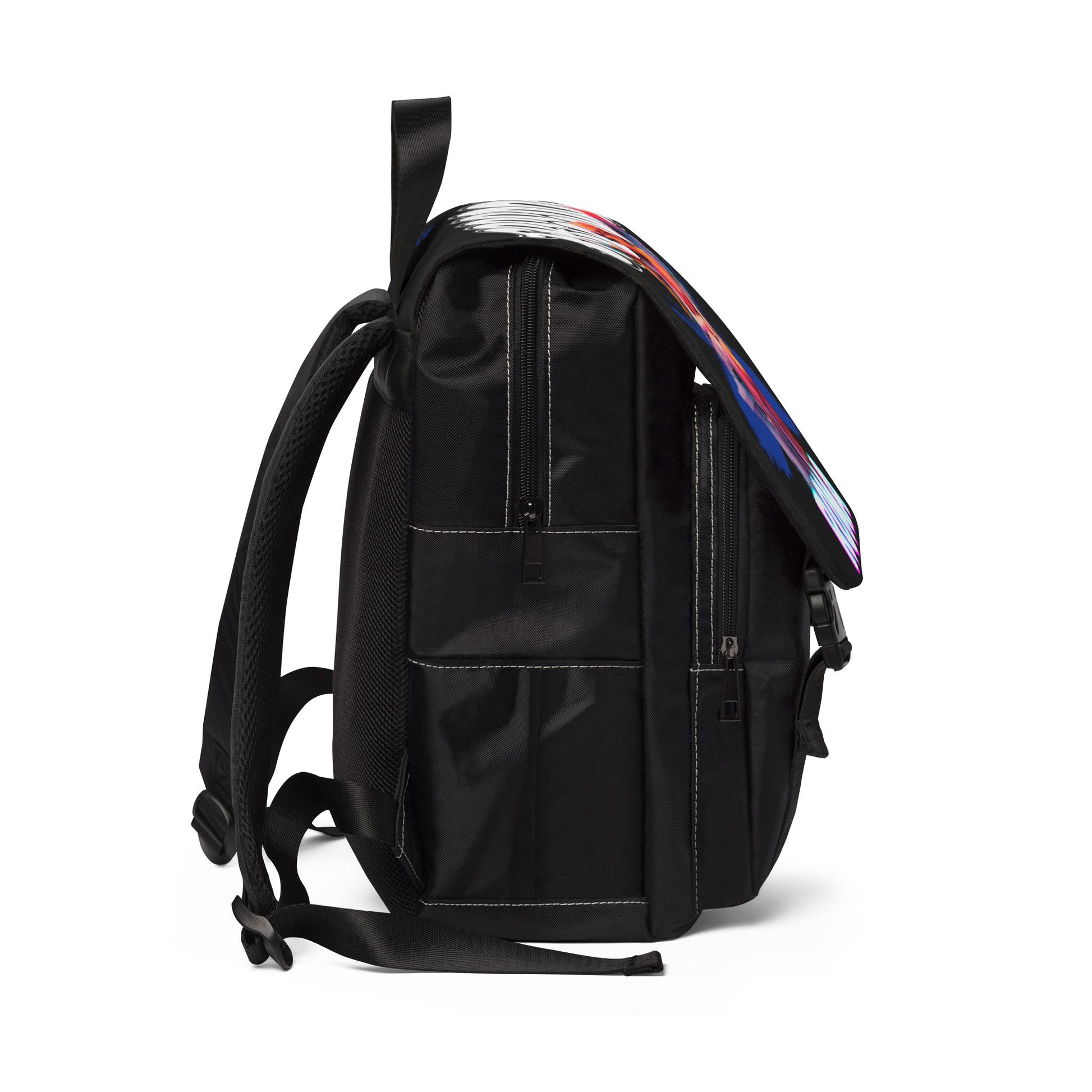 black bagpack crown freedom angel sketch roma design