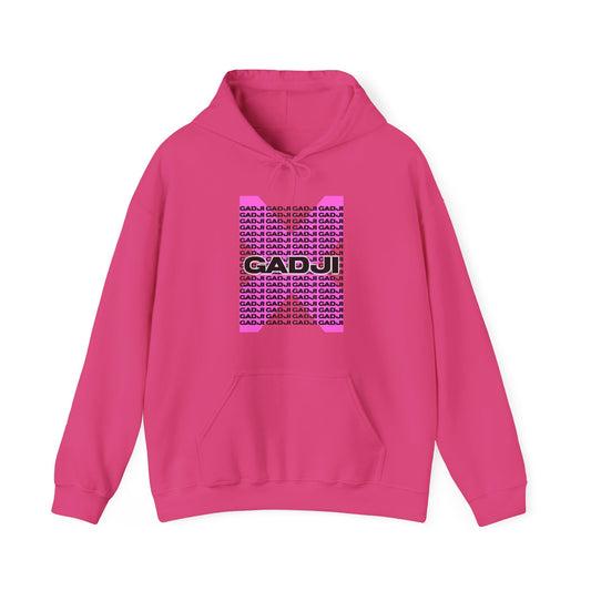 Front view of hoodie with signature Szukar sketch and Roma text