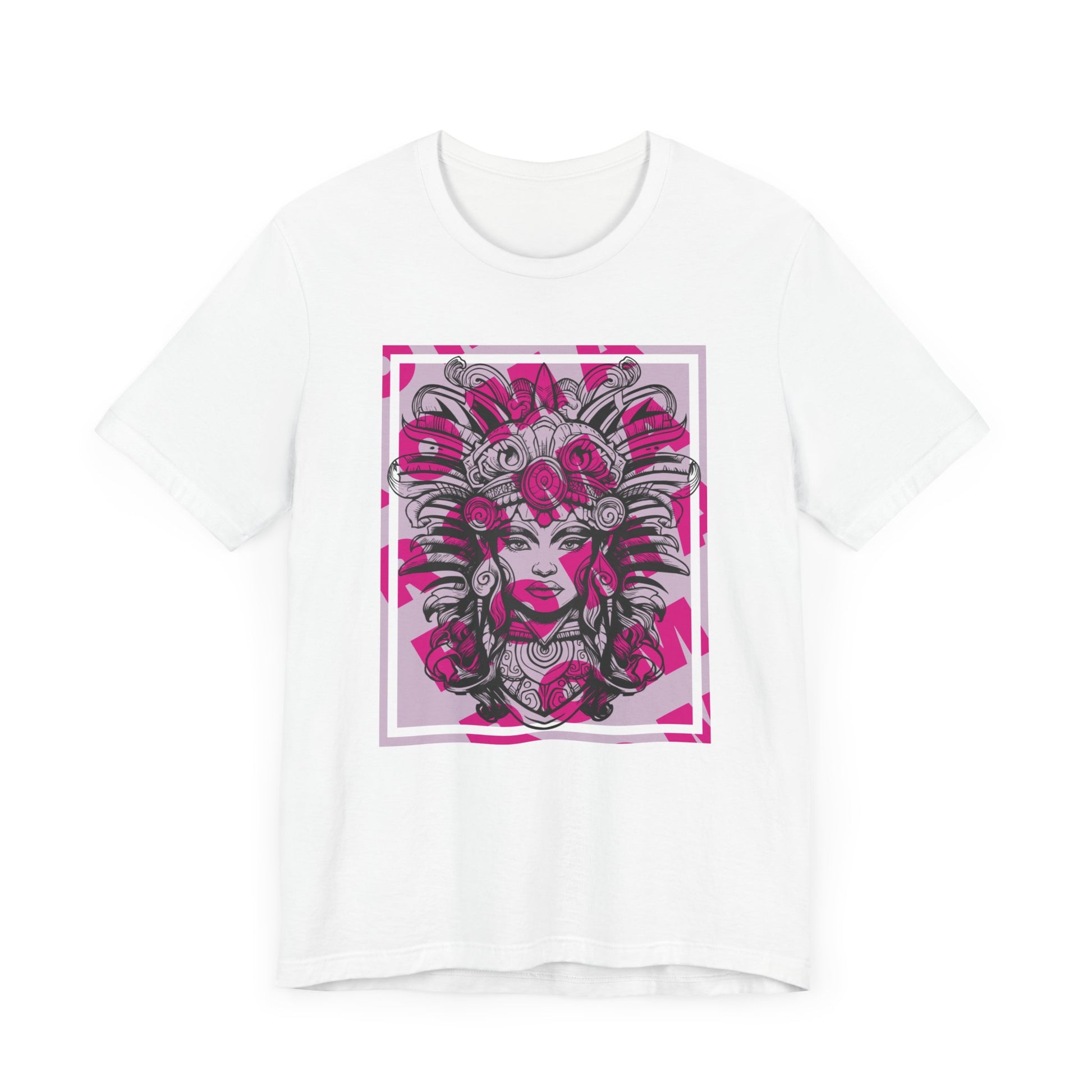 Short sleeve t-shirt showcasing GADJI text with a layered marble texture and subtle cracks for an aged aesthetic.