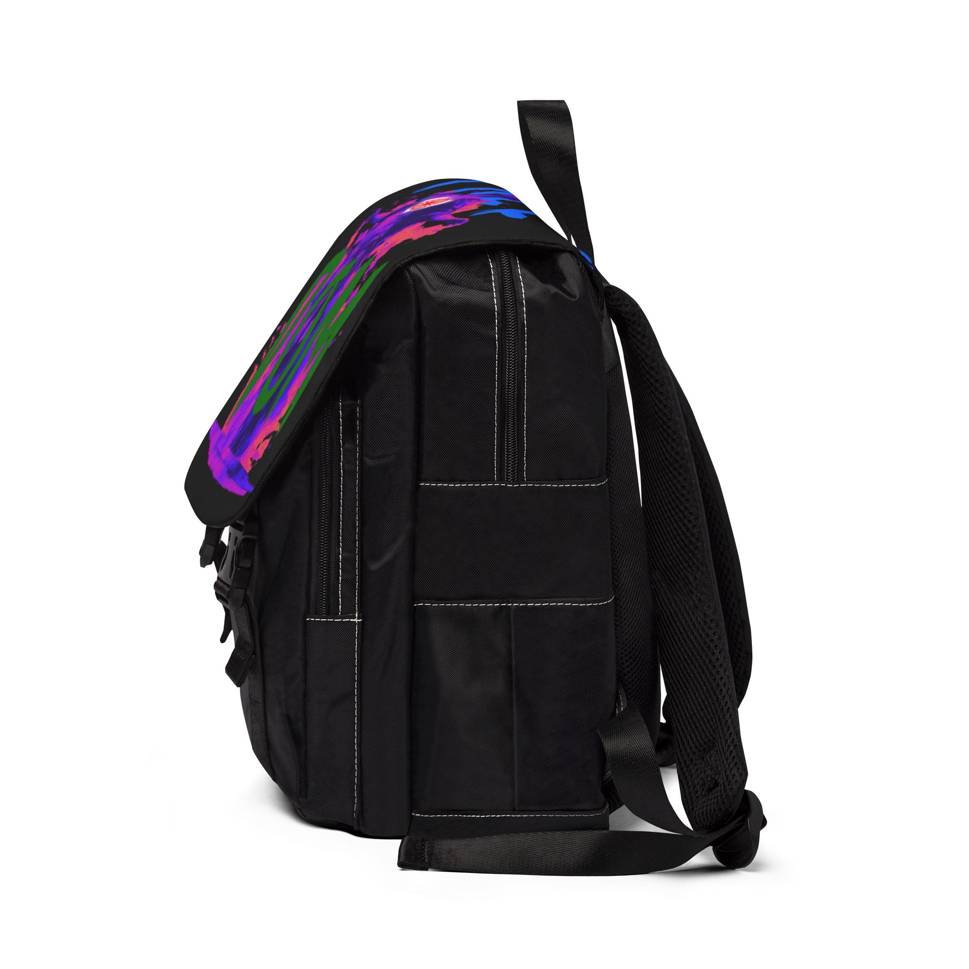 Modern backpack showcasing the word “FREEDOM” in bold typography on its exterior.


