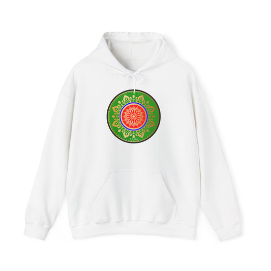 White  front hoodie szukar roma sketch  and circle designwhite color