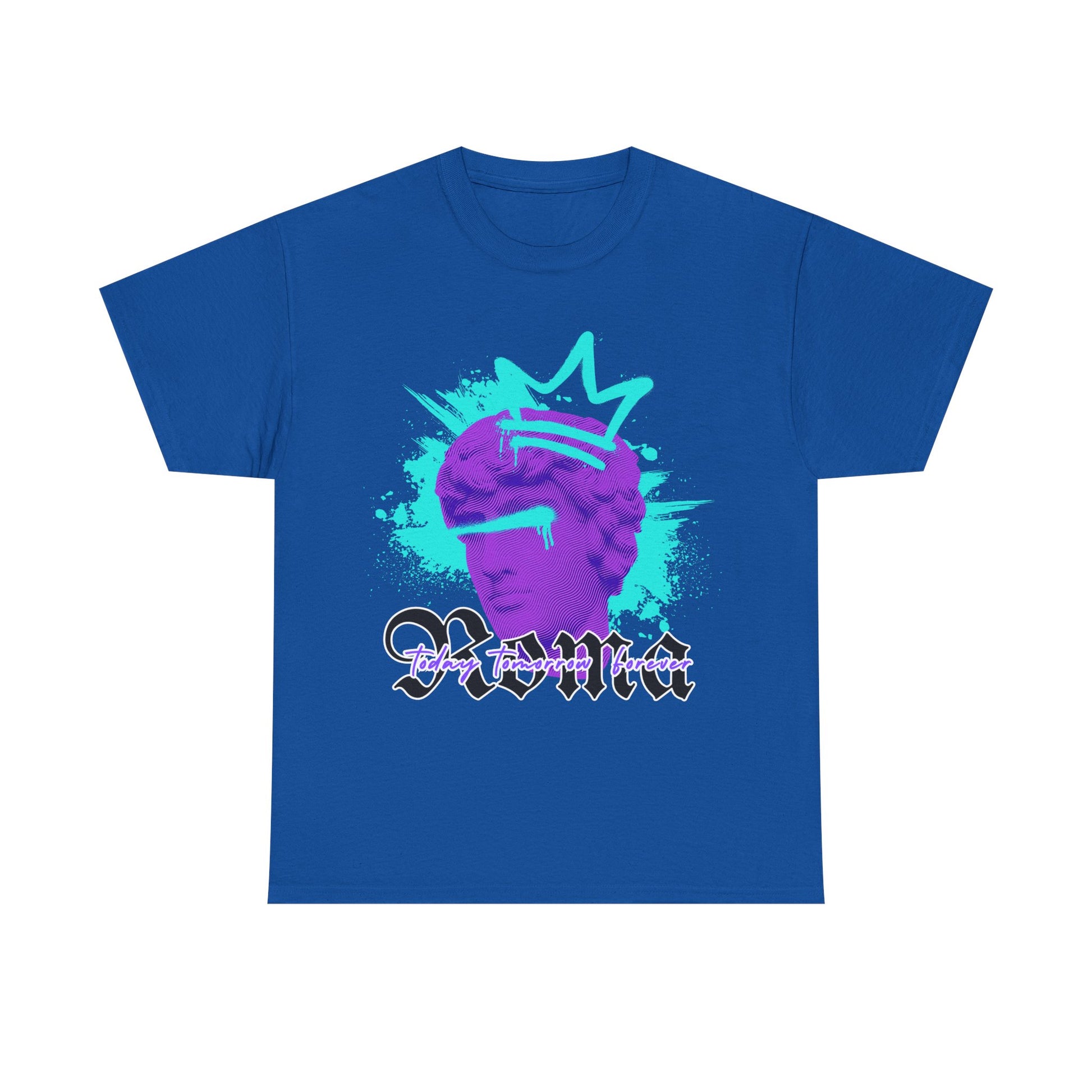 blue t-shirt tee front crown sketch roma design