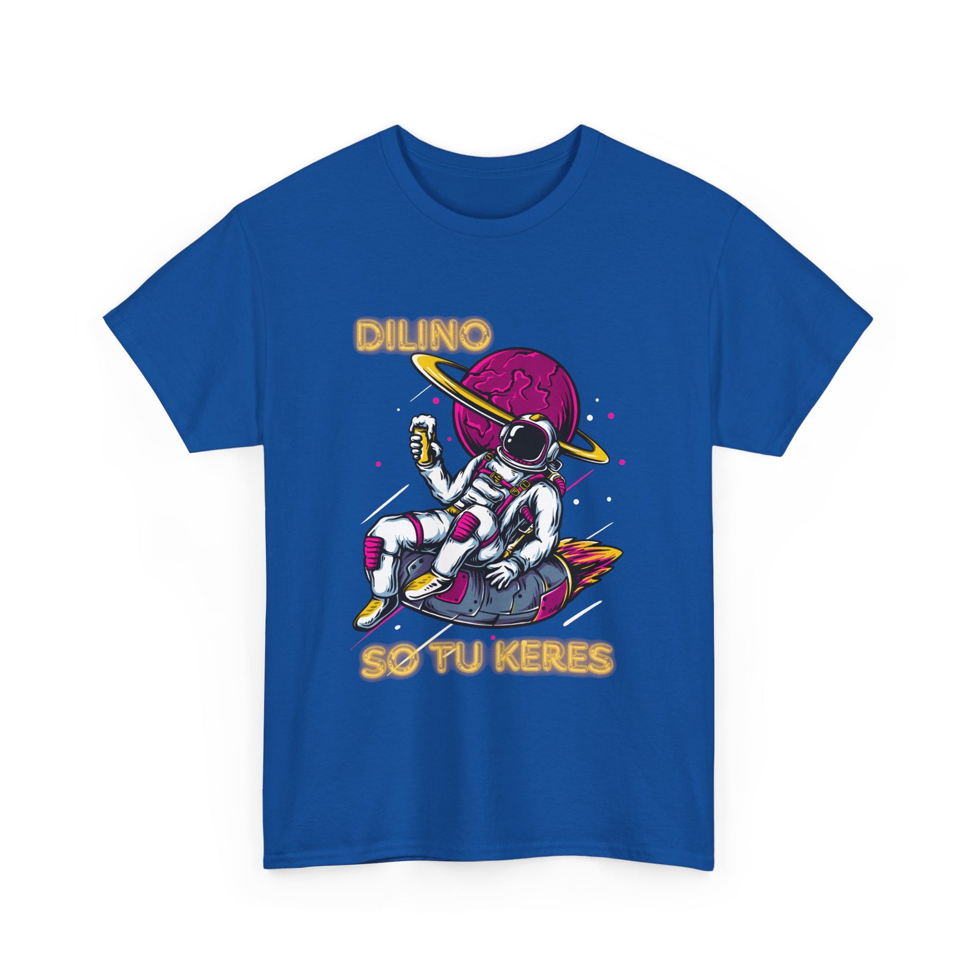 Comfortable short sleeve shirt with ‘DILINO’ text and nastrabnout symbol above ‘SO TU KERES’.