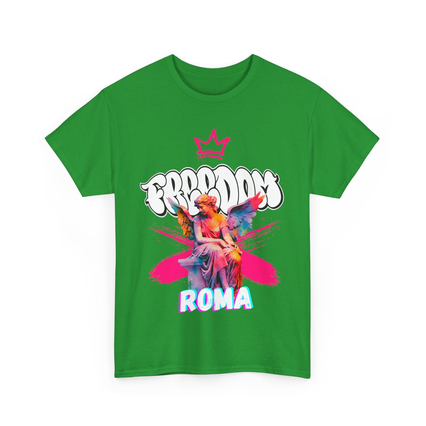 GREEN COLOR T-Shirts  Szukar Roma FAIRY ROMA TEXT FREEDOM