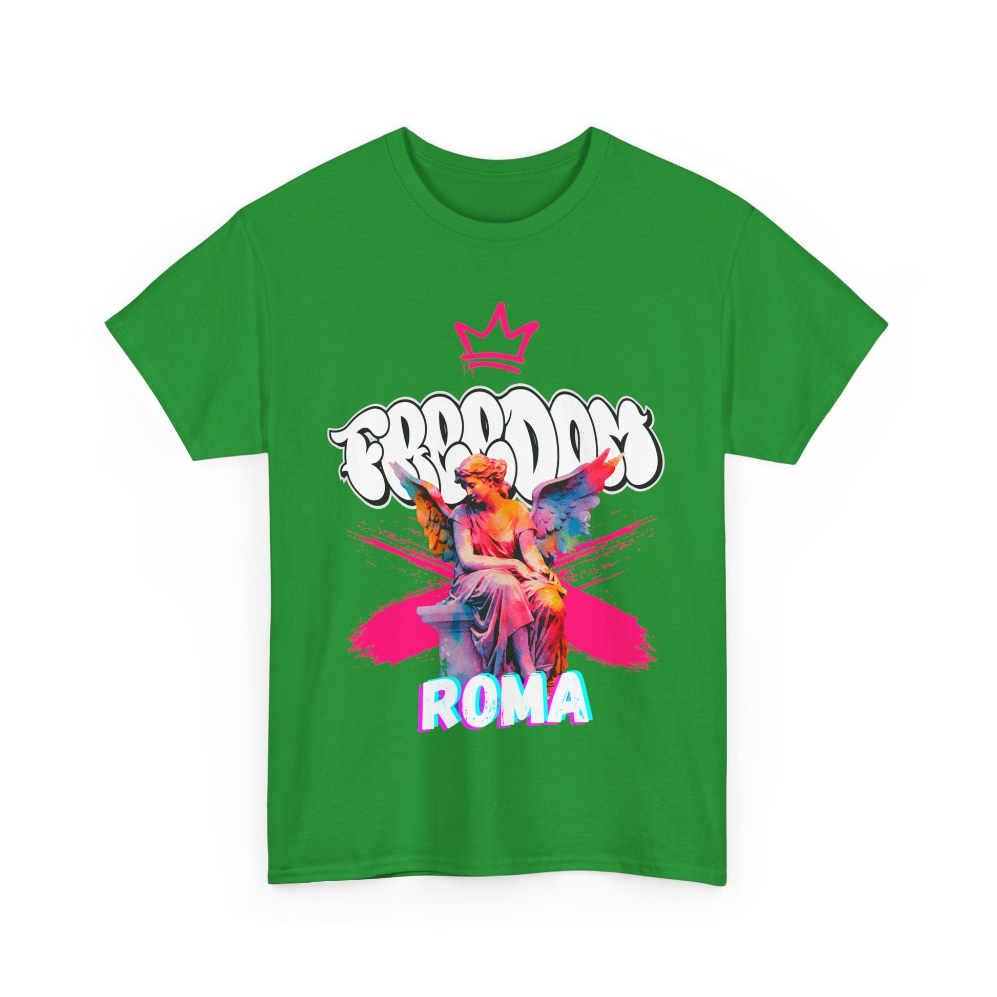 GREEN COLOR T-Shirts  Szukar Roma FAIRY ROMA TEXT FREEDOM