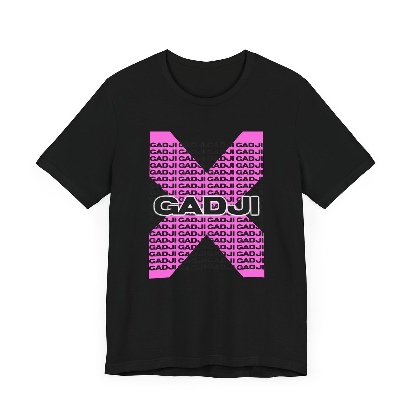 Unisex short sleeve t-shirt with bold GADJI text across the chest in graffiti style.