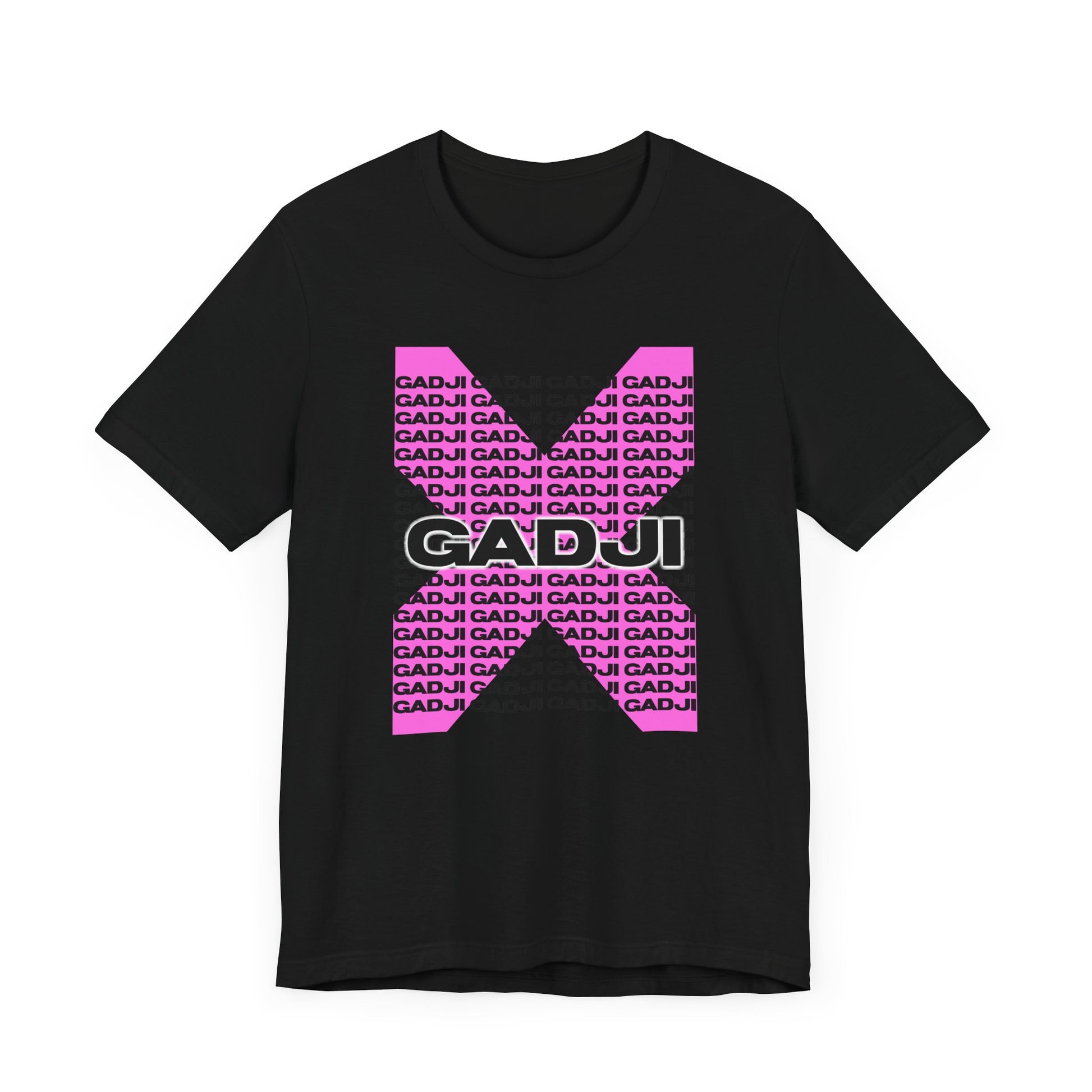 Unisex short sleeve t-shirt with bold GADJI text across the chest in graffiti style.