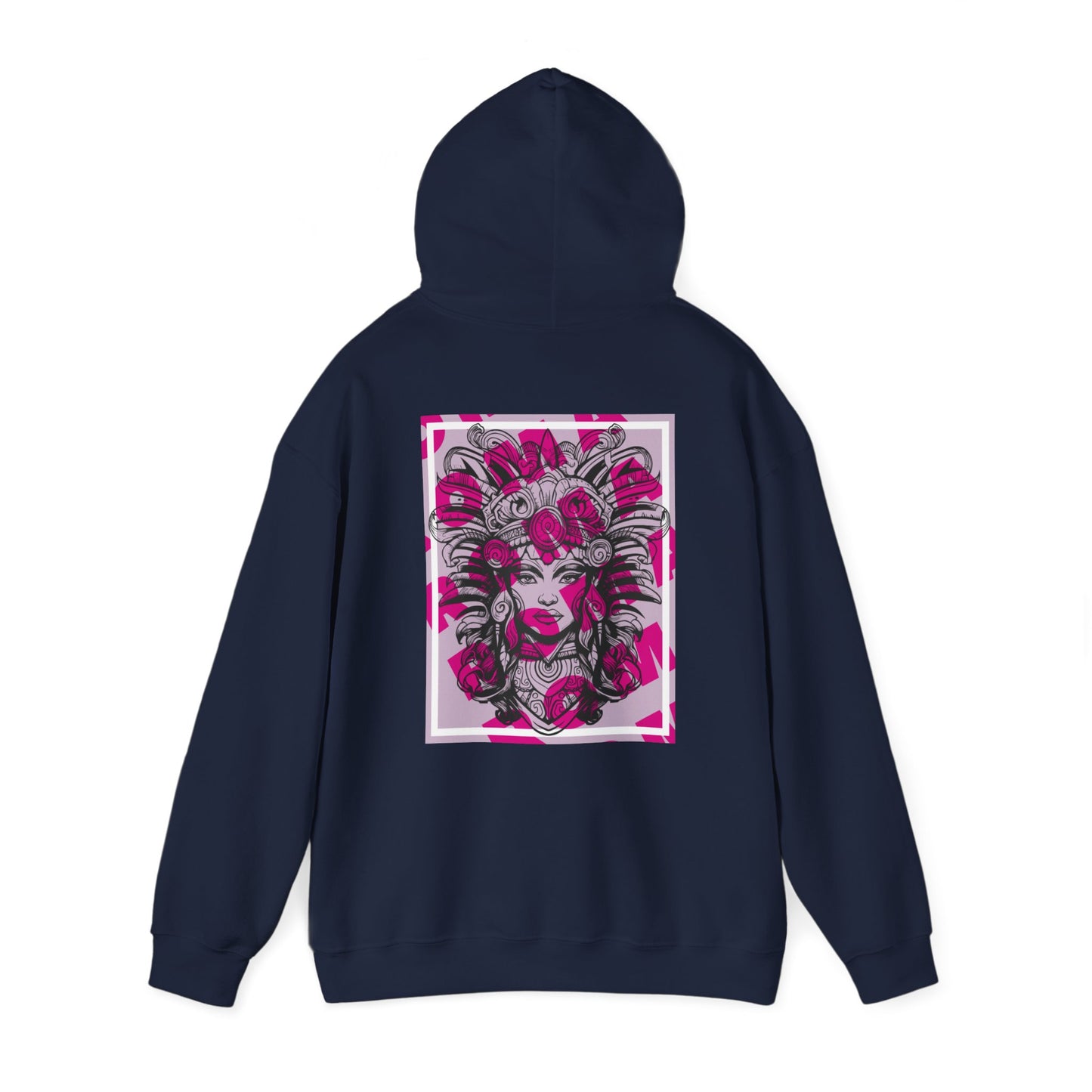 Cozy hoodie featuring a detailed close-up of a girl’s face with subtle color gradients and highlights.

