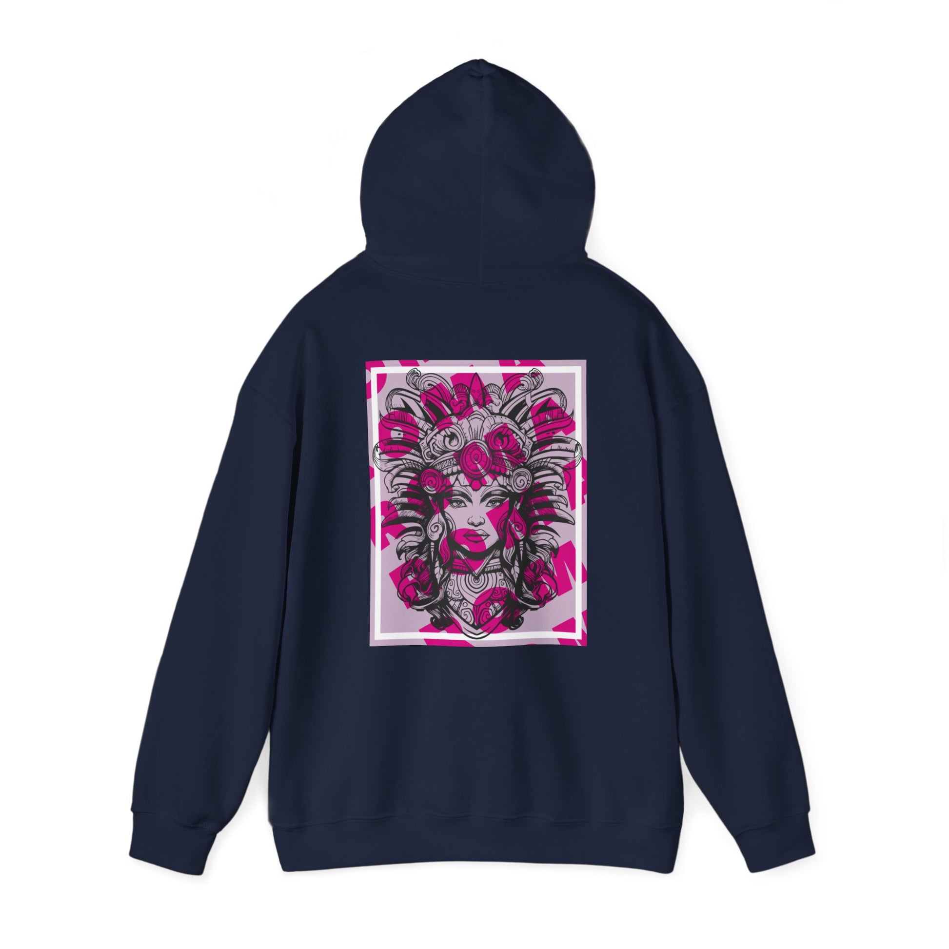 Cozy hoodie featuring a detailed close-up of a girl’s face with subtle color gradients and highlights.

