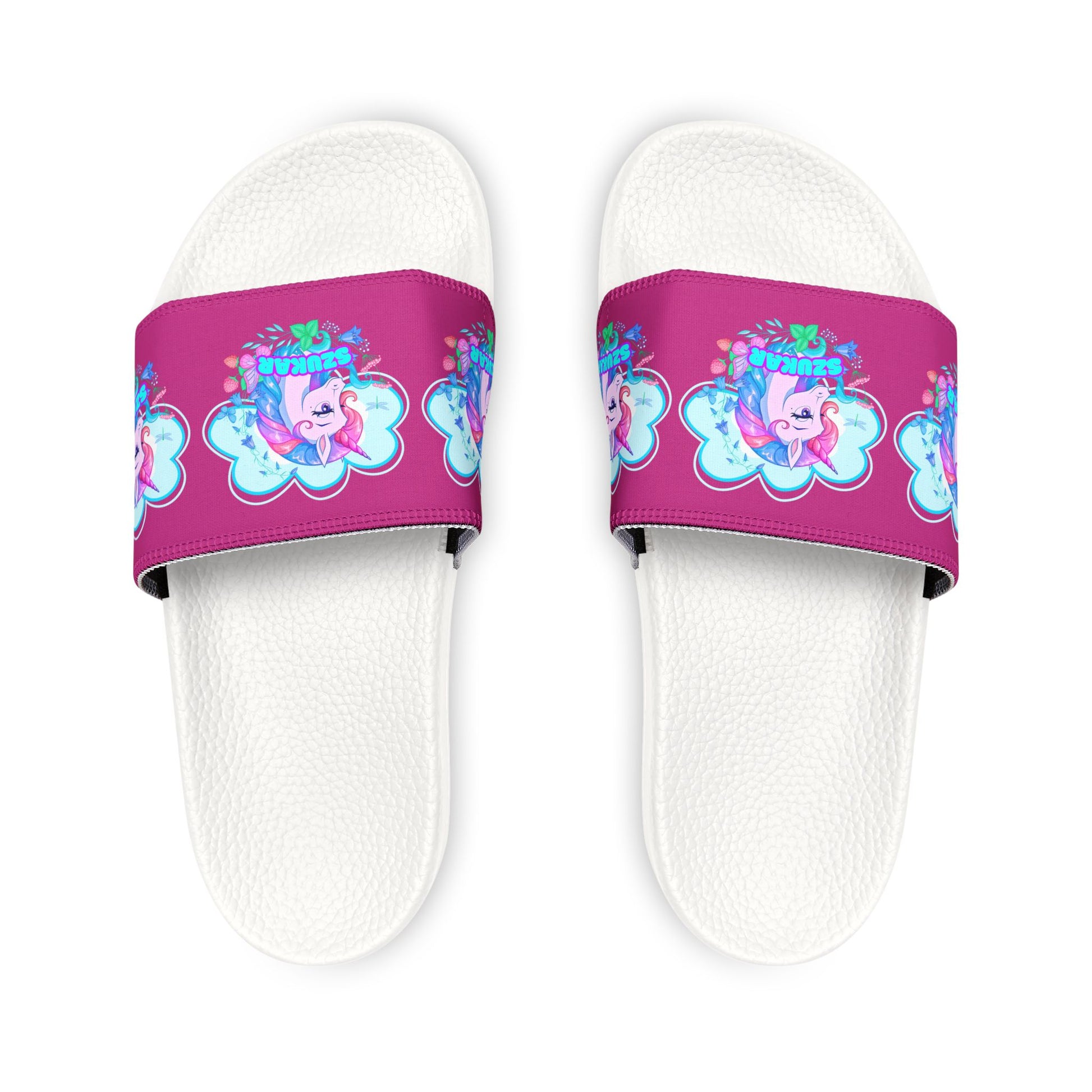 Comfortable house slippers with a playful upper shaped like a shelter roof.