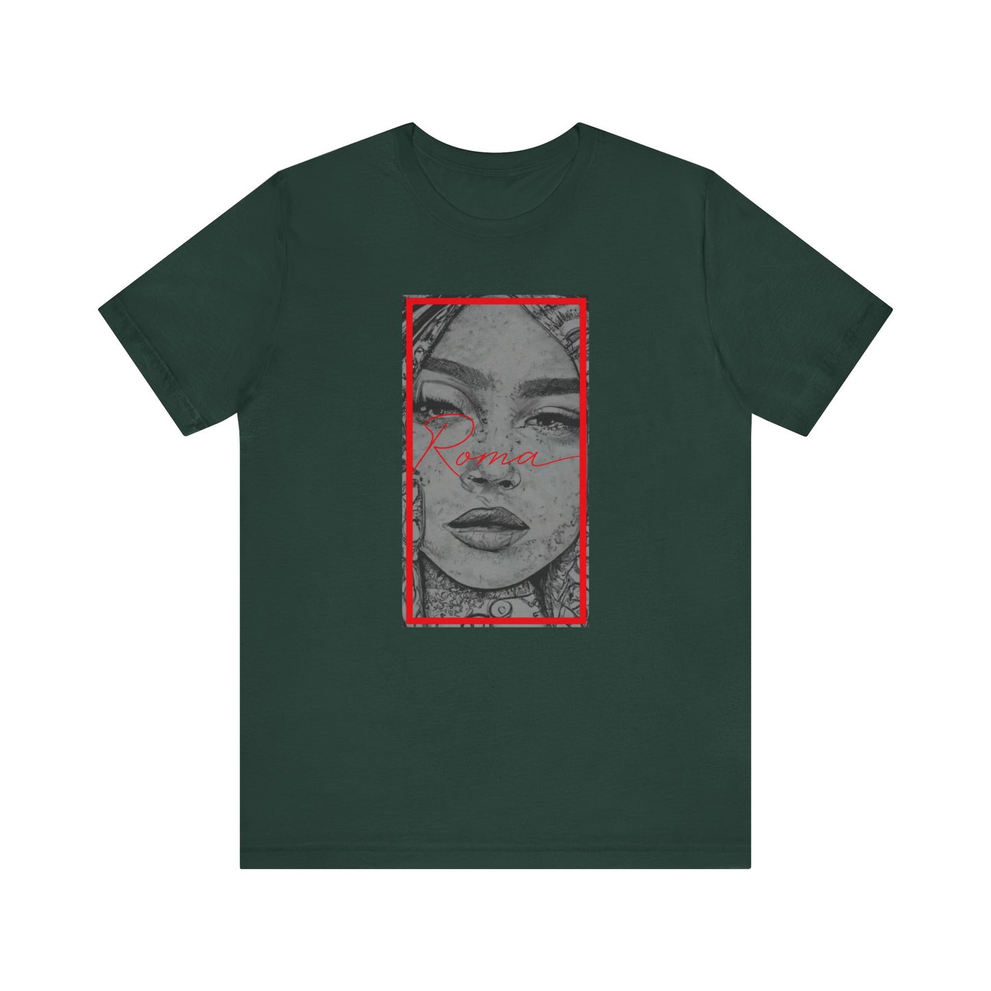 Minimalist t-shirt with small GADJO text in typewriter font placed over a faded map background.