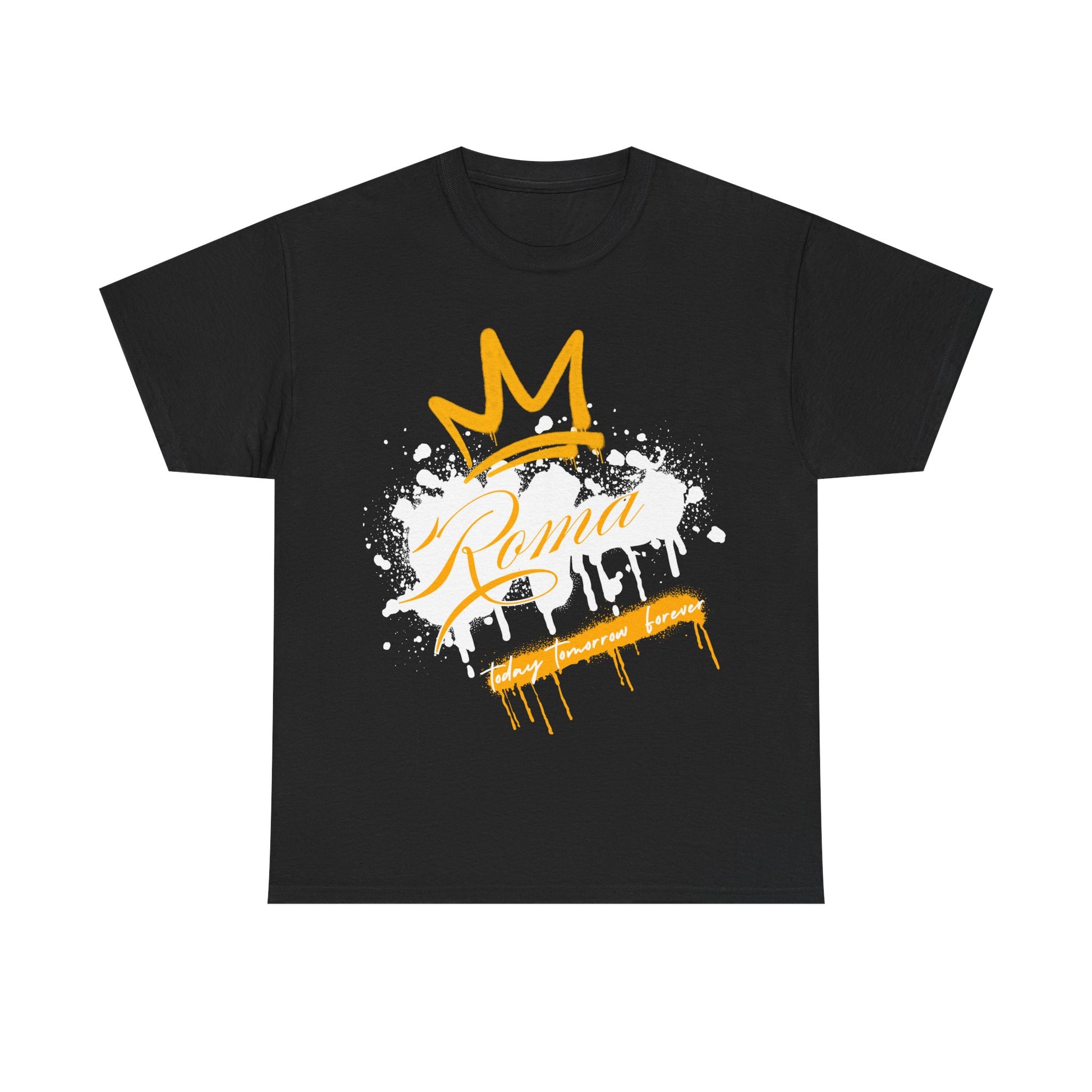 black t-shirt tee front crown sketch roma design