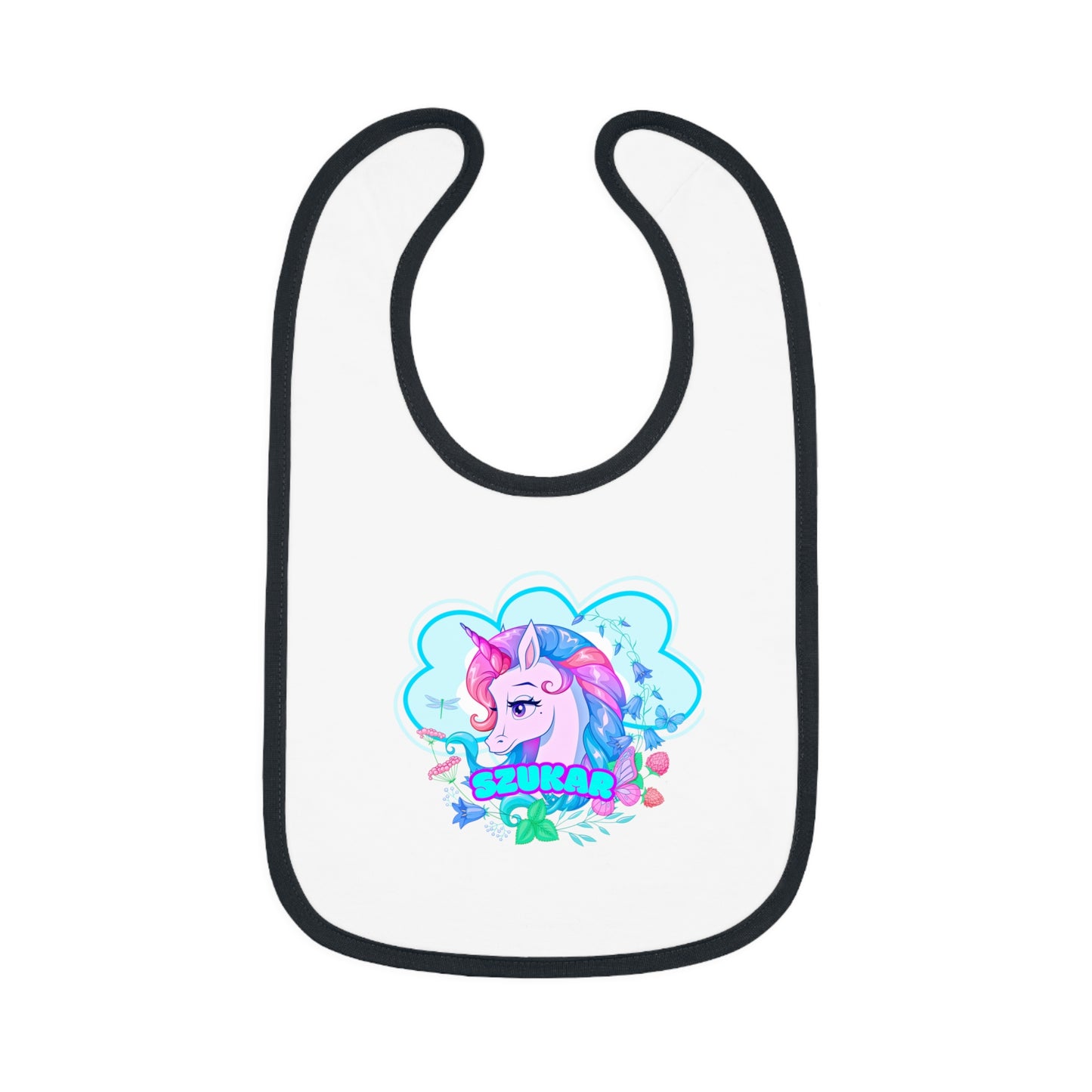 Black bib unicorn sketch szukar design