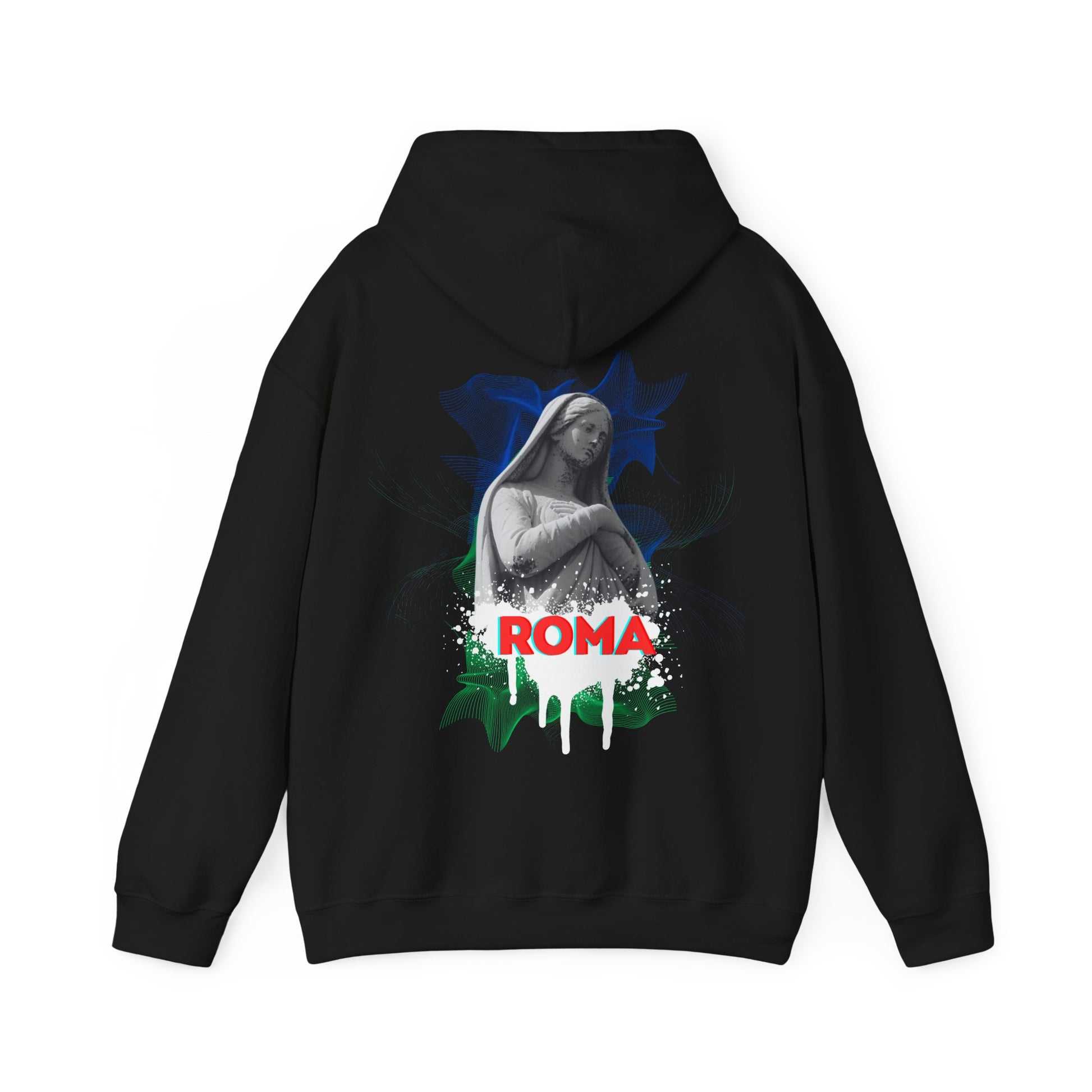 black back hoodie woman sketch roma design