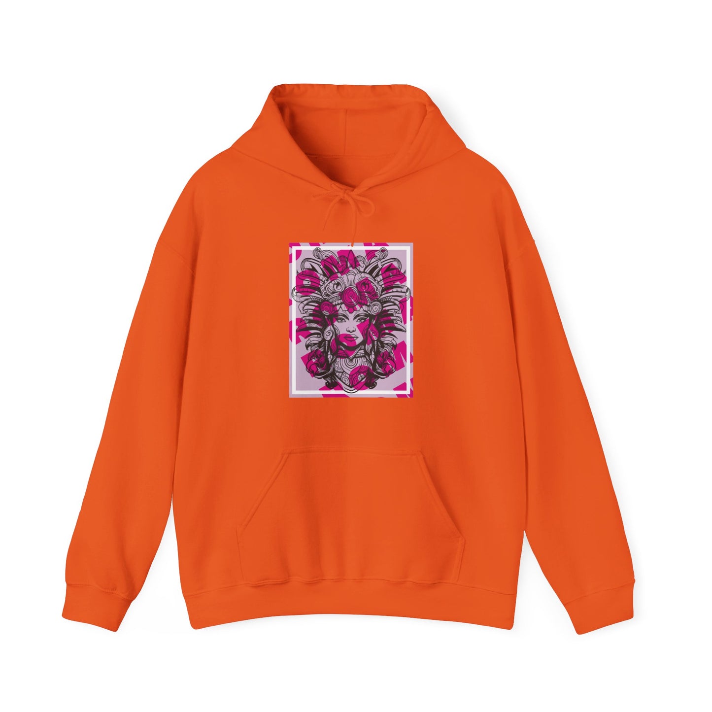 Urban hoodie with dramatic close-up of a girl’s face, highlighting beauty and strength.

