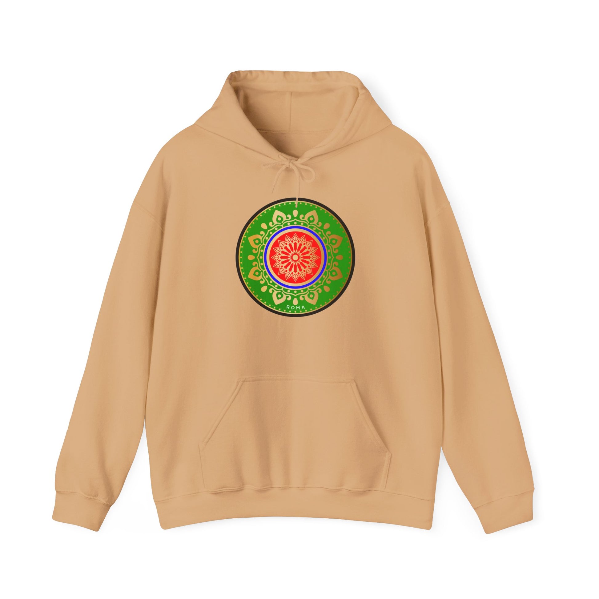 SAnd  front hoodie szukar roma sketch  and circle designwhite color