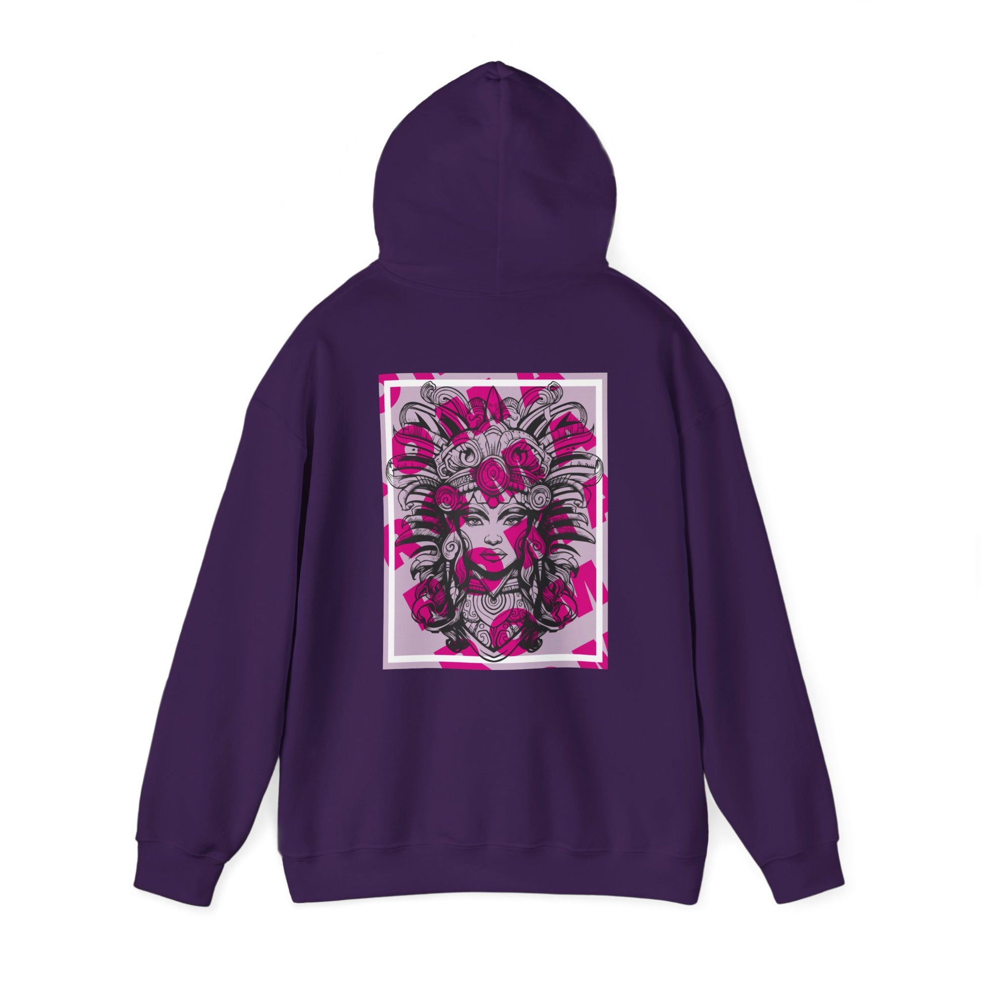 Casual hoodie showcasing a vibrant close-up illustration of a girl’s face with expressive eyes.

