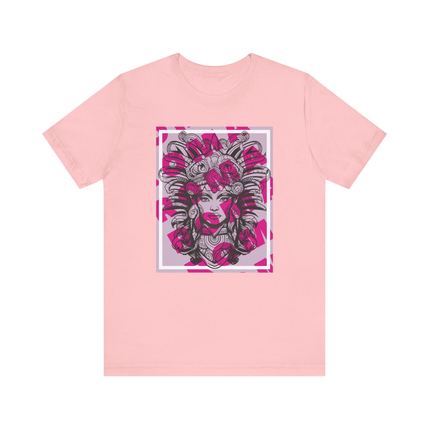 Casual shirt displaying bold GADJI text in a sculpted stone style, accented with delicate laurel wreath motifs.