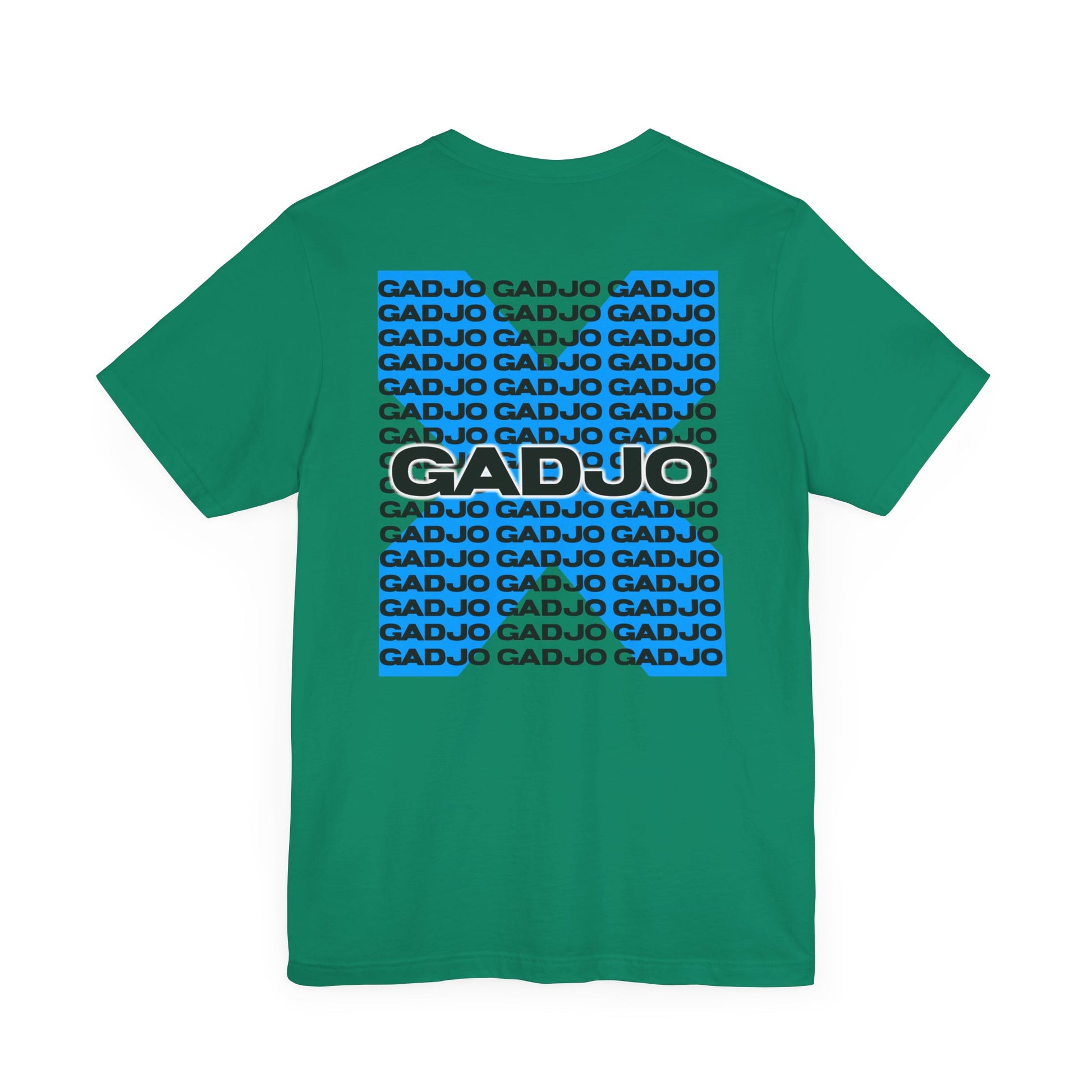 Bold streetwear t-shirt with oversized GADJO text in urban graffiti style.