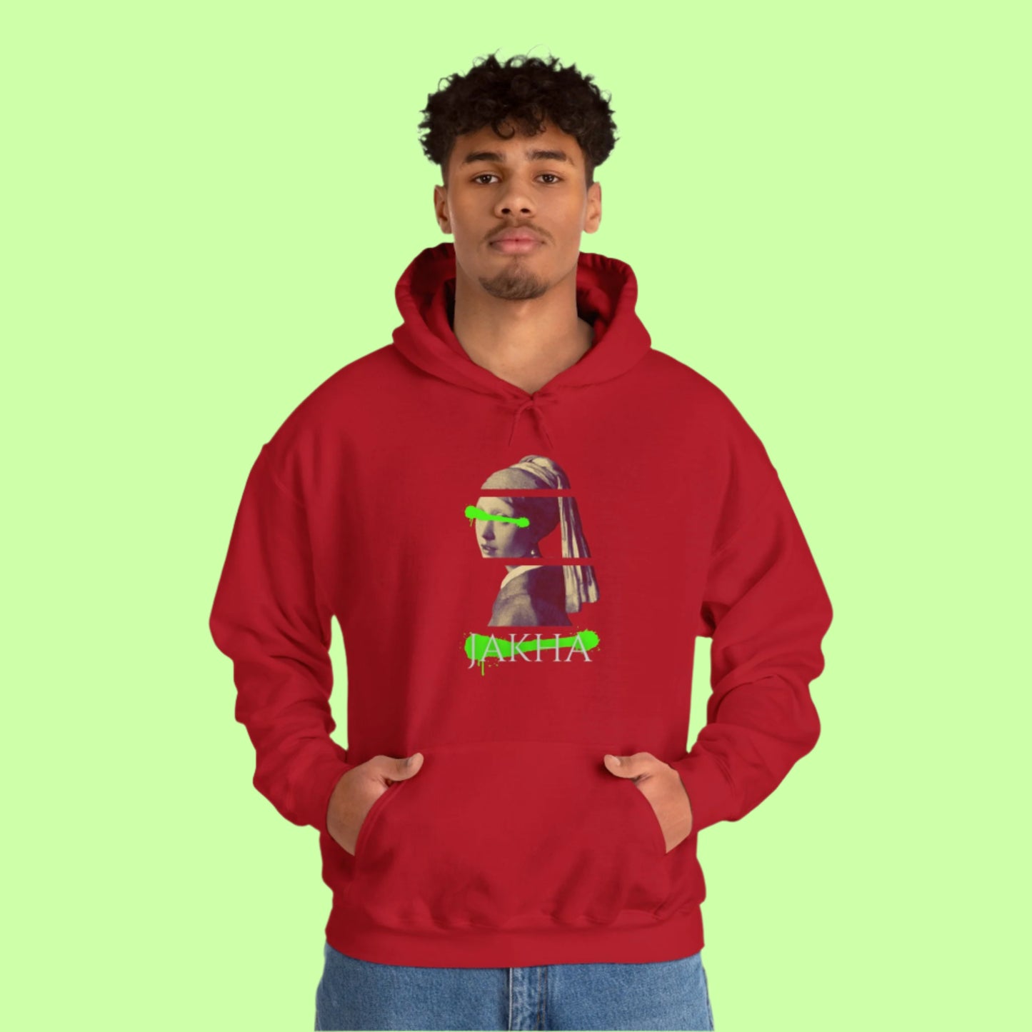 Expressive hoodie with close-up Roma girl illustration, infused with emotional depth and cultural flair.
