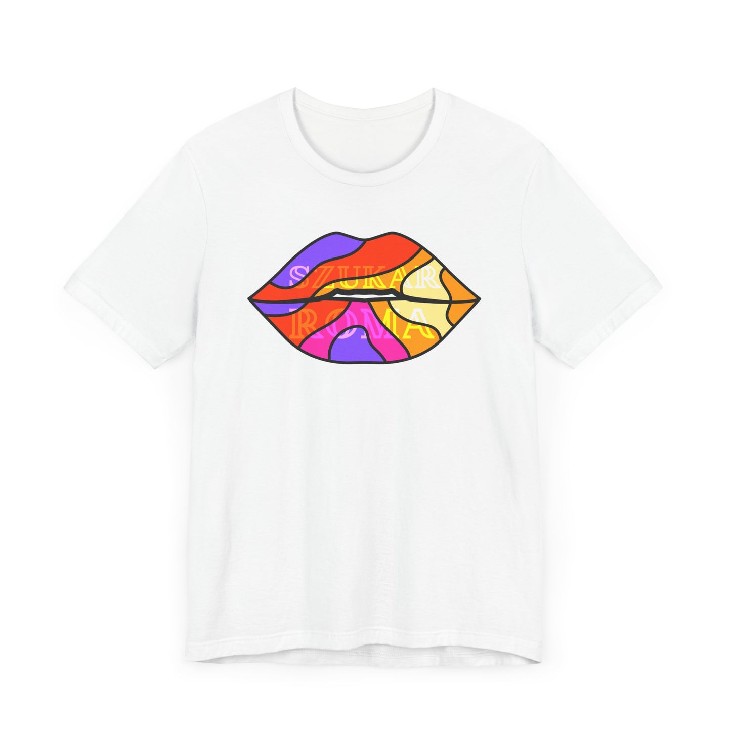 Statement tee with dreamy lips artwork and hidden SUKAR ROMA typography