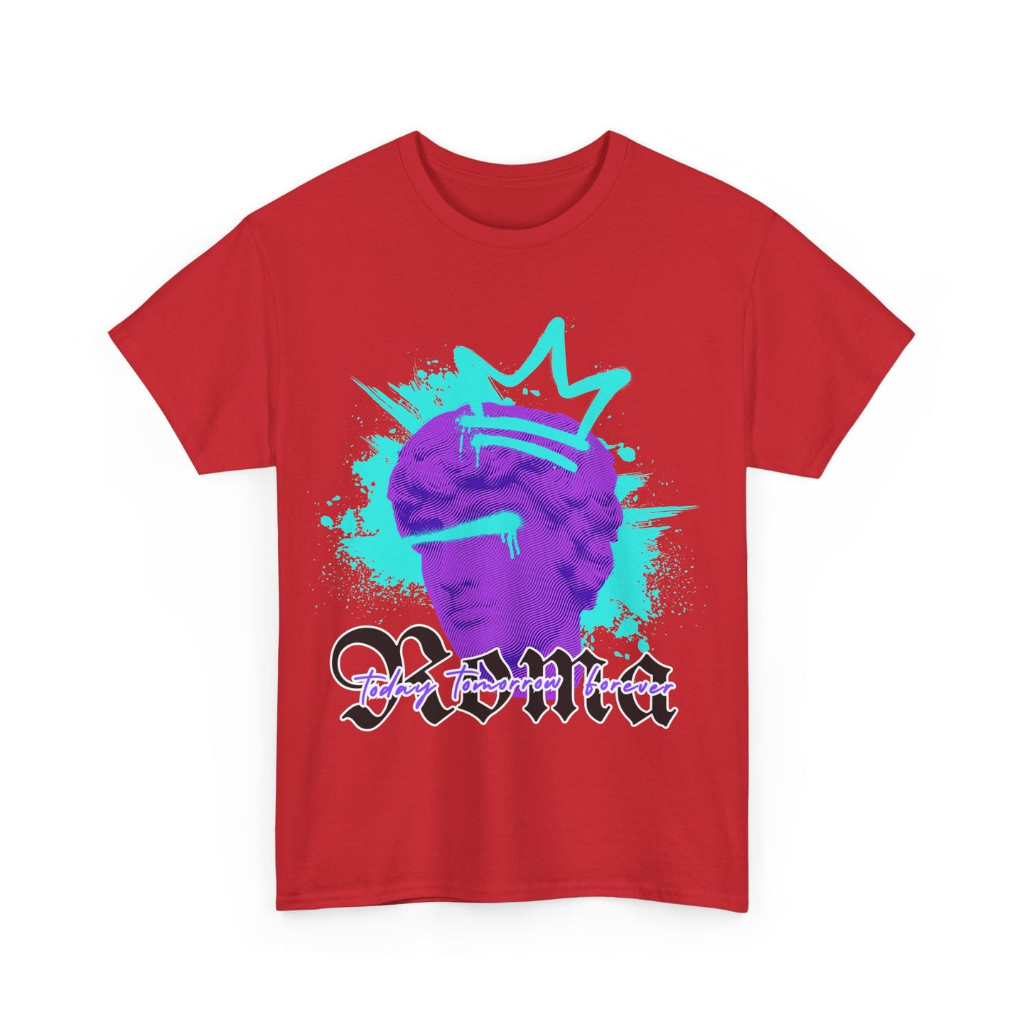 red t-shirt tee front crown sketch roma design